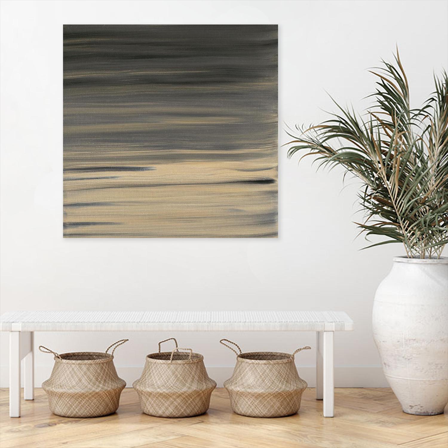 Peach Stripes by Corrie LaVelle on GIANT ART - black abstract