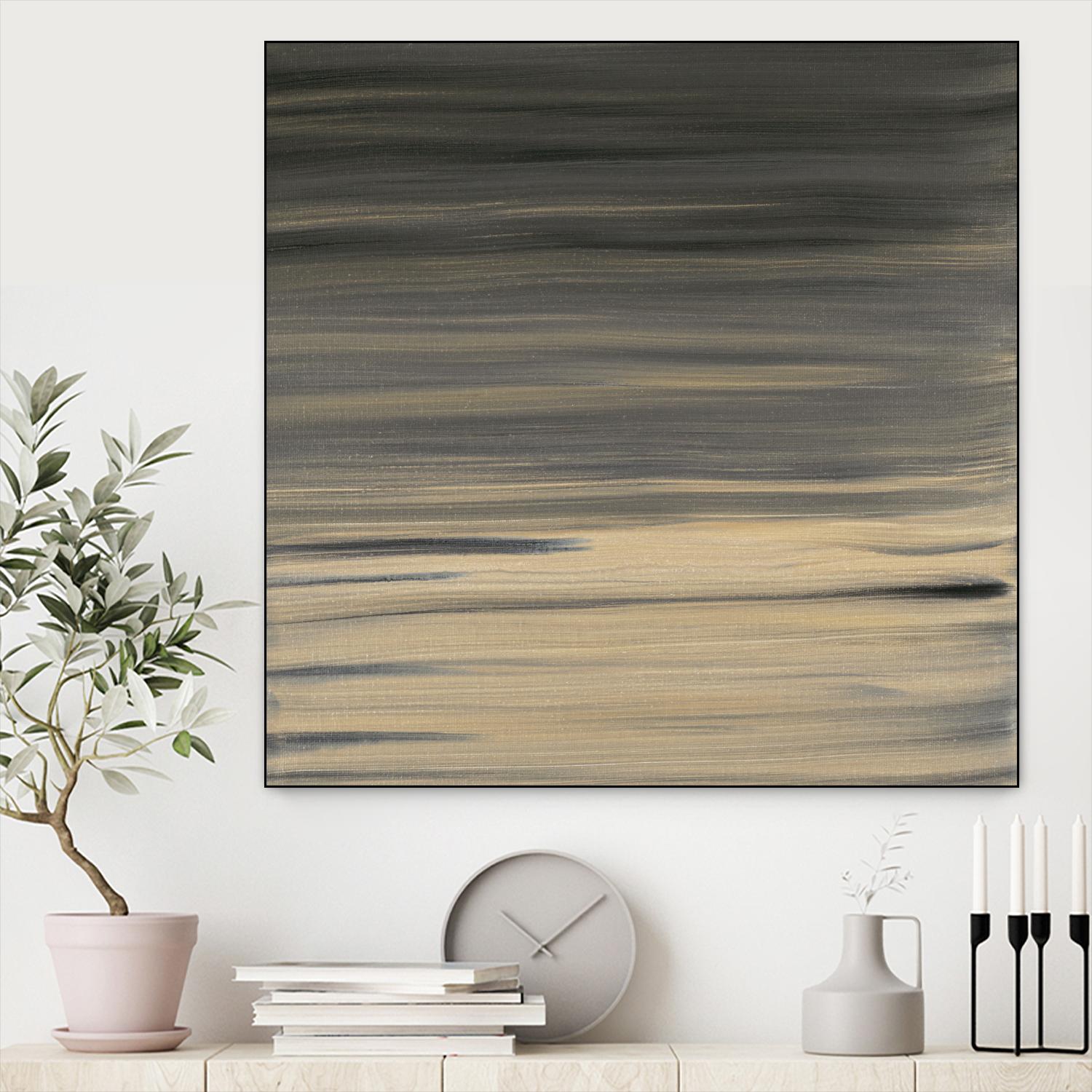 Peach Stripes by Corrie LaVelle on GIANT ART - black abstract