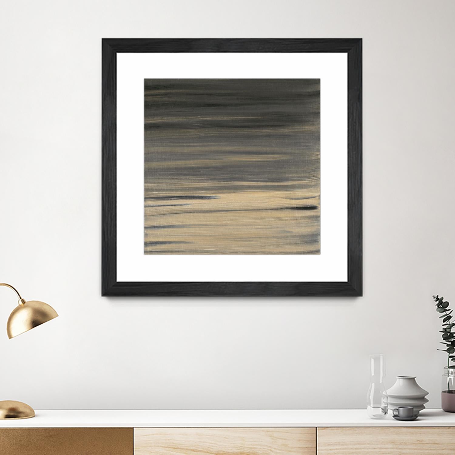 Peach Stripes by Corrie LaVelle on GIANT ART - black abstract