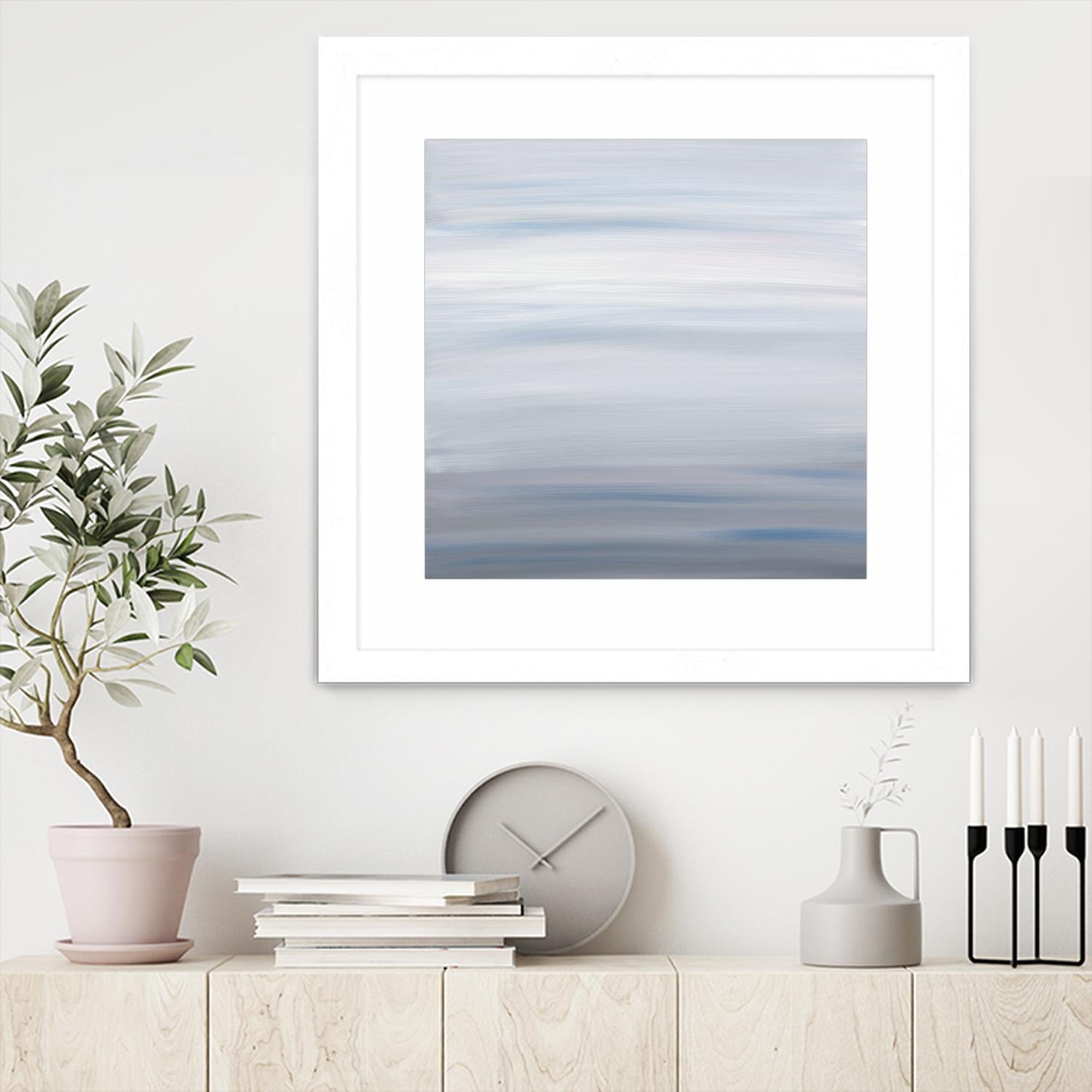 Blue Stripes by Corrie LaVelle on GIANT ART - white abstract