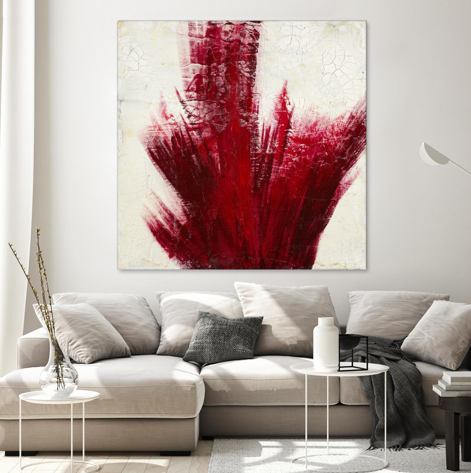 Red Splash by Corrie LaVelle on GIANT ART - beige abstract