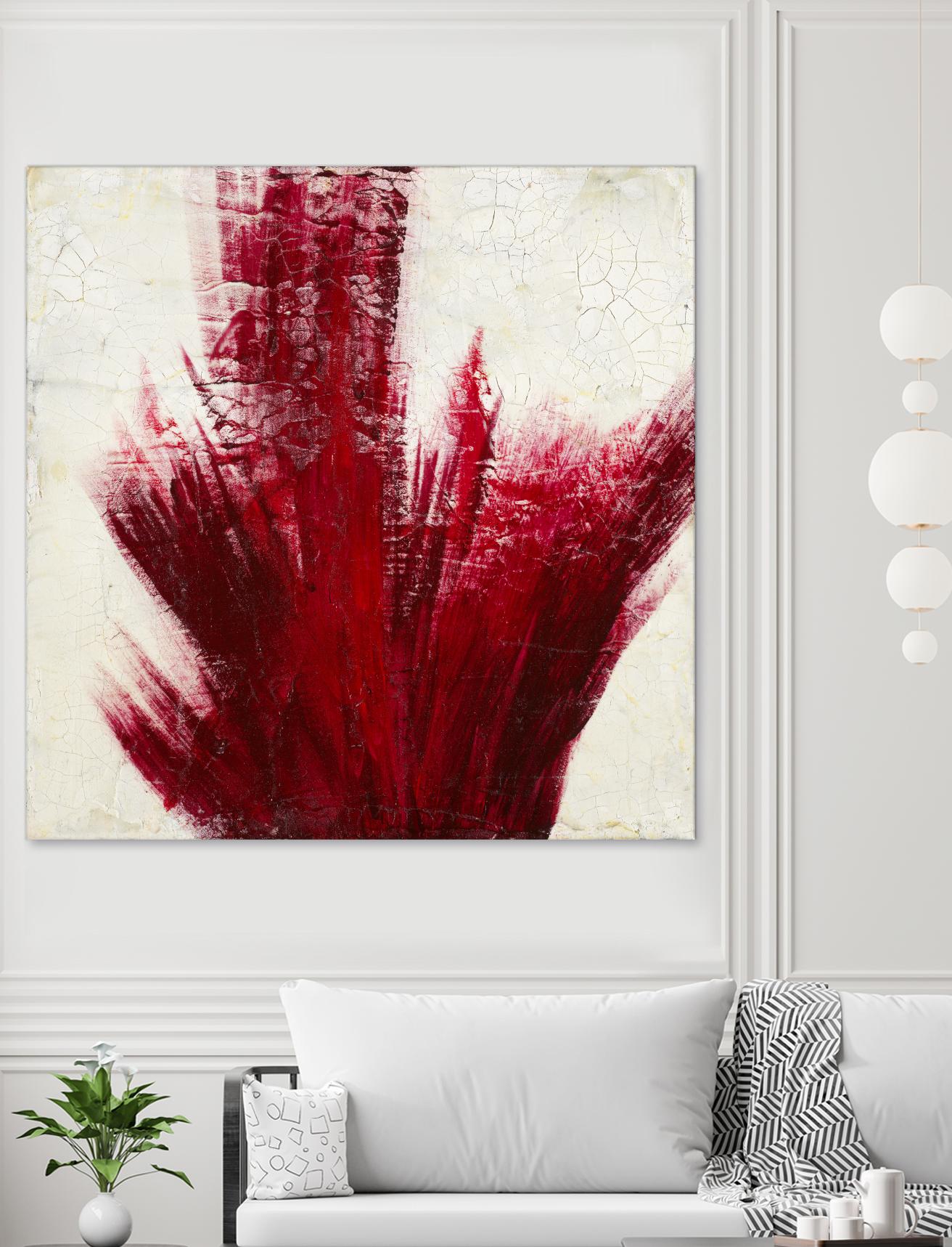 Red Splash by Corrie LaVelle on GIANT ART - beige abstract