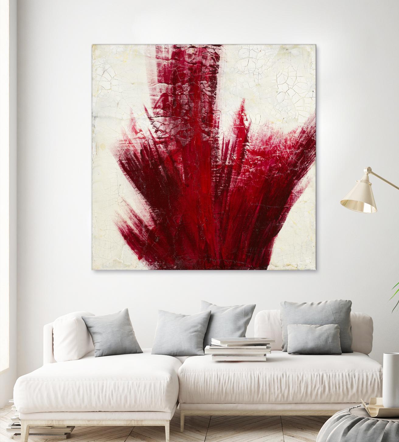 Red Splash by Corrie LaVelle on GIANT ART - beige abstract