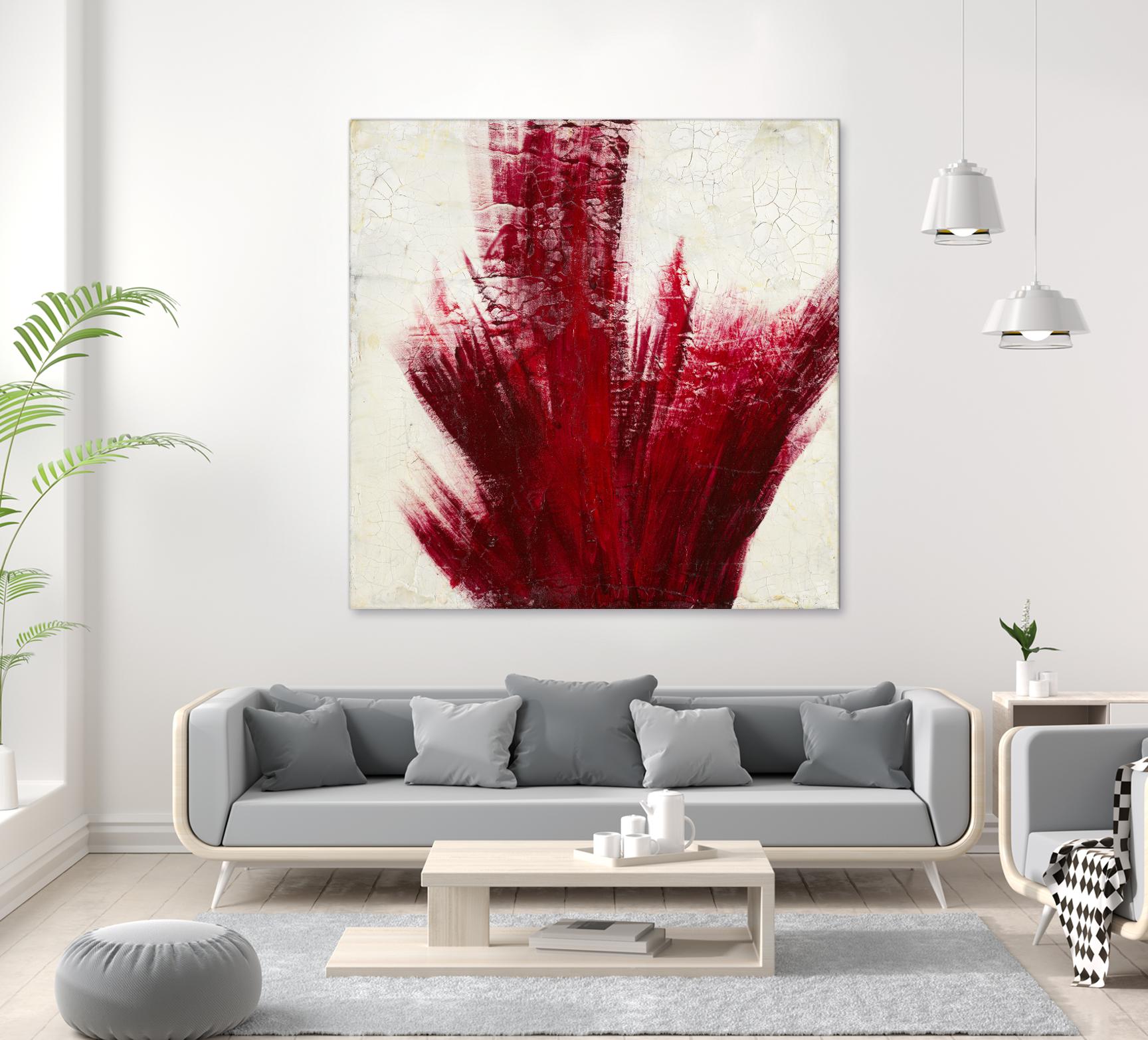 Red Splash by Corrie LaVelle on GIANT ART - beige abstract