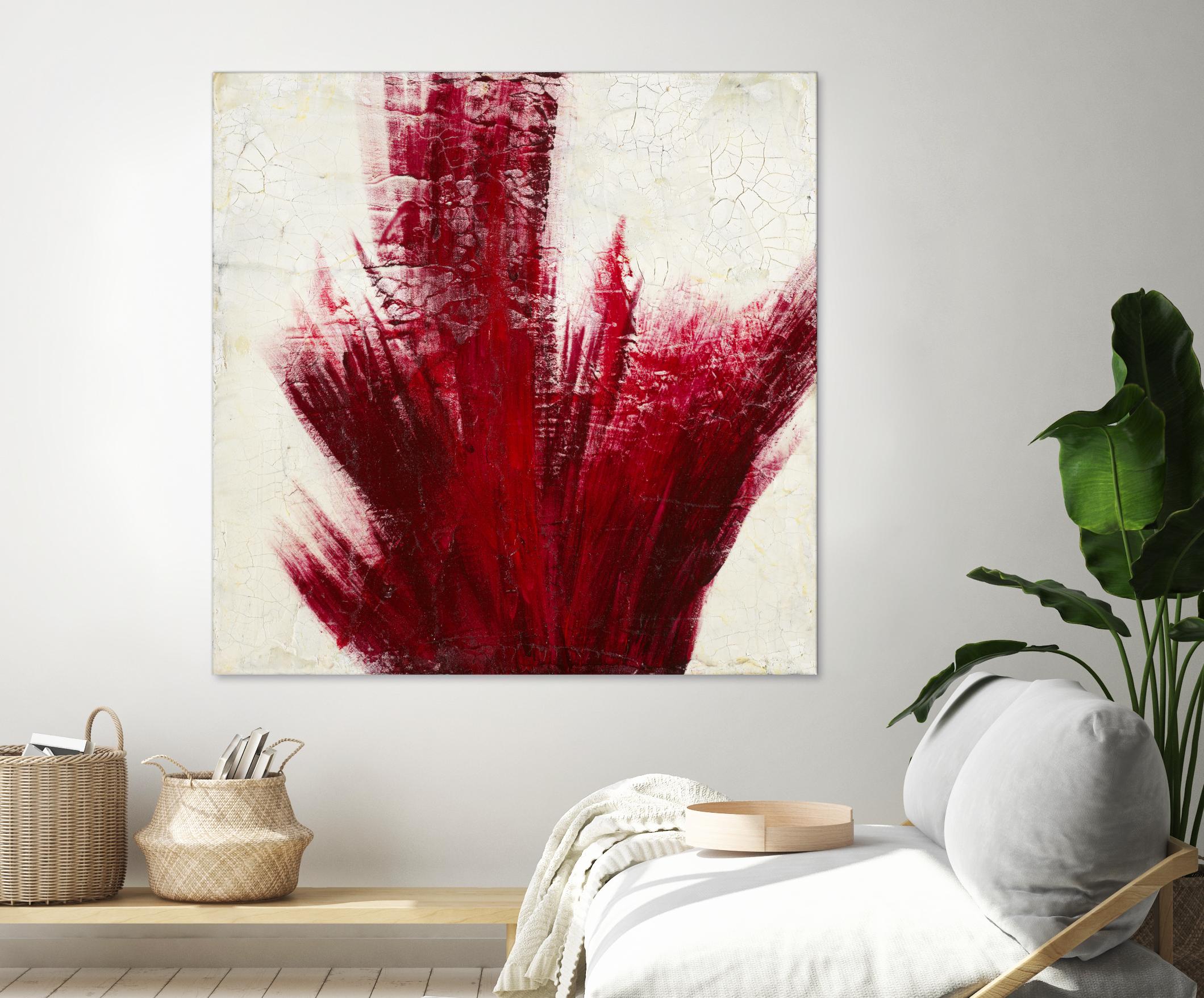 Red Splash by Corrie LaVelle on GIANT ART - beige abstract