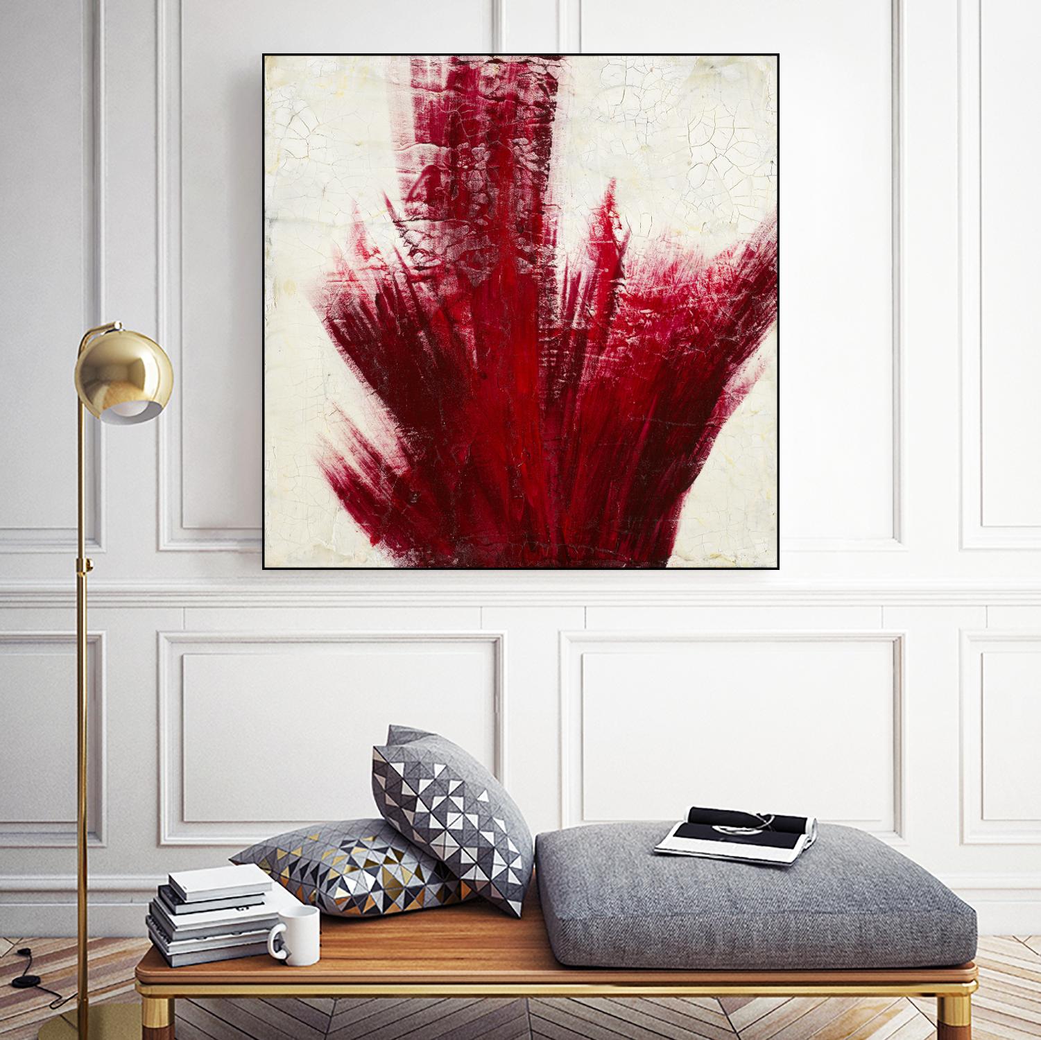 Red Splash by Corrie LaVelle on GIANT ART - beige abstract