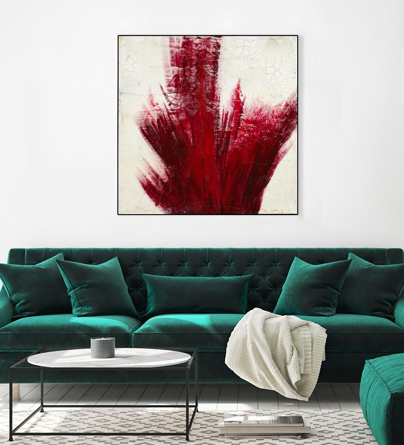 Red Splash by Corrie LaVelle on GIANT ART - beige abstract