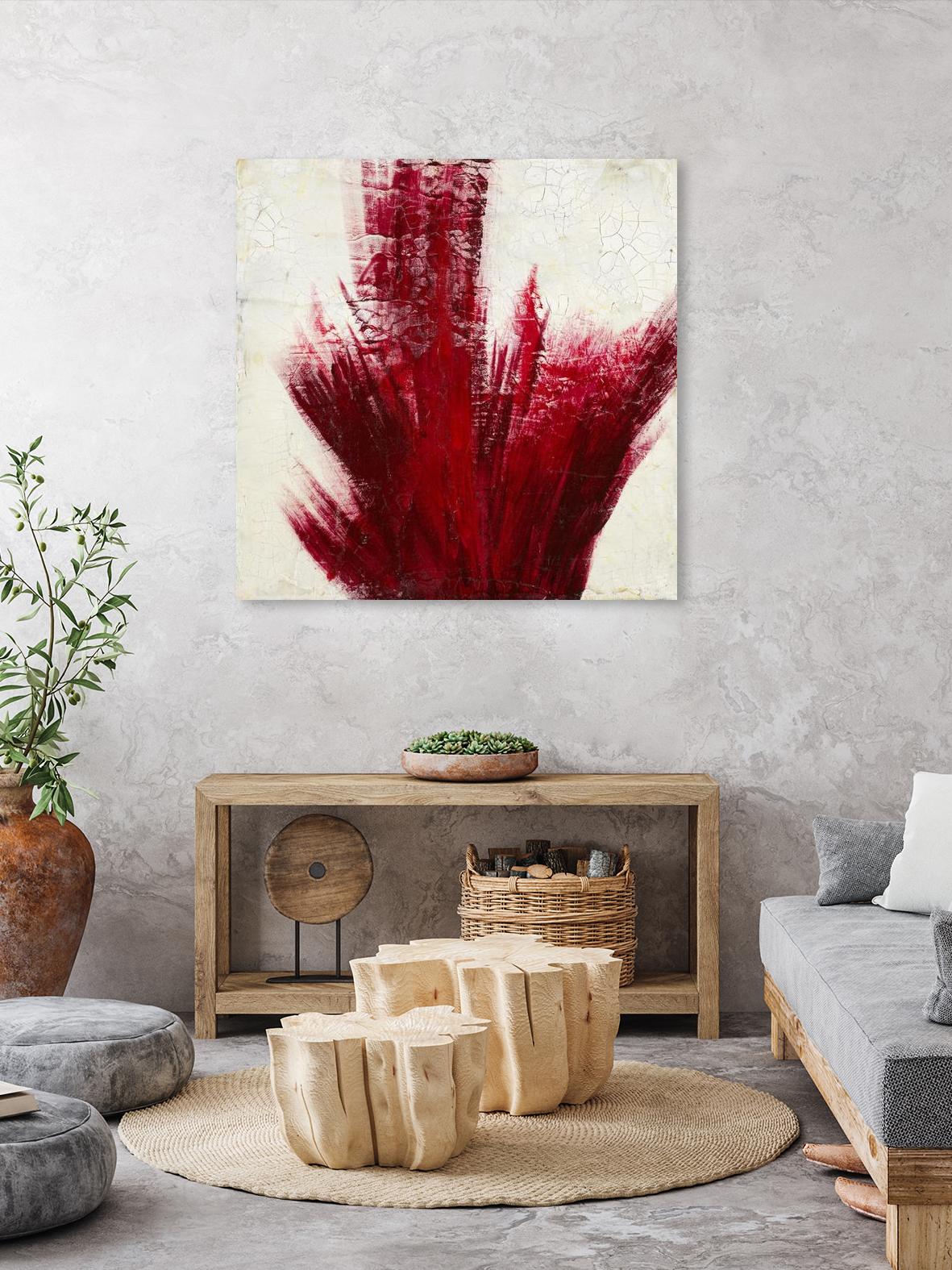 Red Splash by Corrie LaVelle on GIANT ART - beige abstract