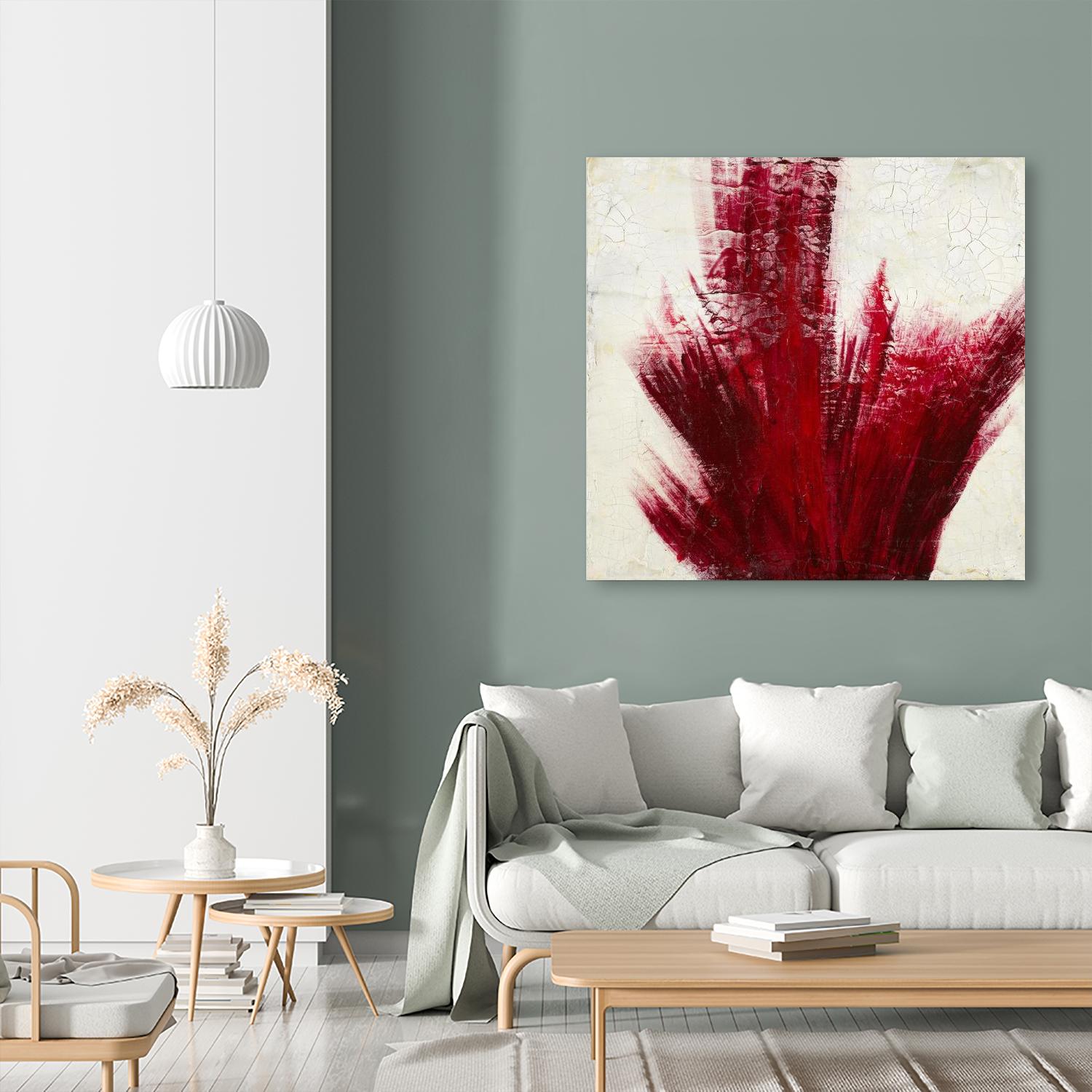Red Splash by Corrie LaVelle on GIANT ART - beige abstract