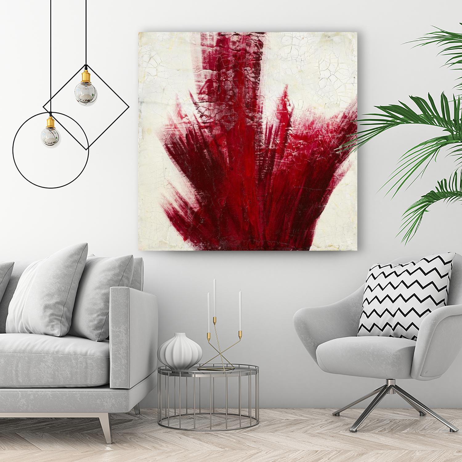 Red Splash by Corrie LaVelle on GIANT ART - beige abstract