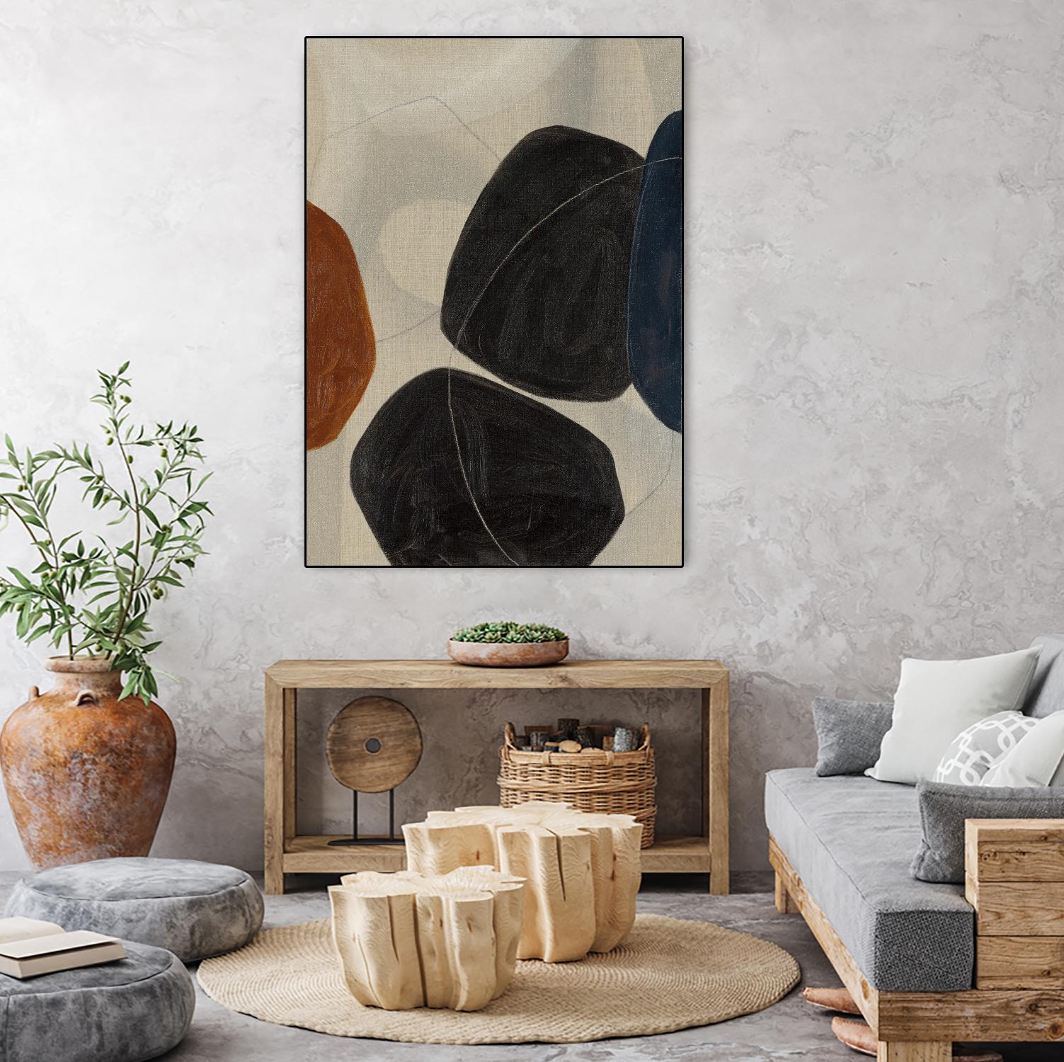 Gravity I by Kippi Leonard on GIANT ART - blacks organic shapes