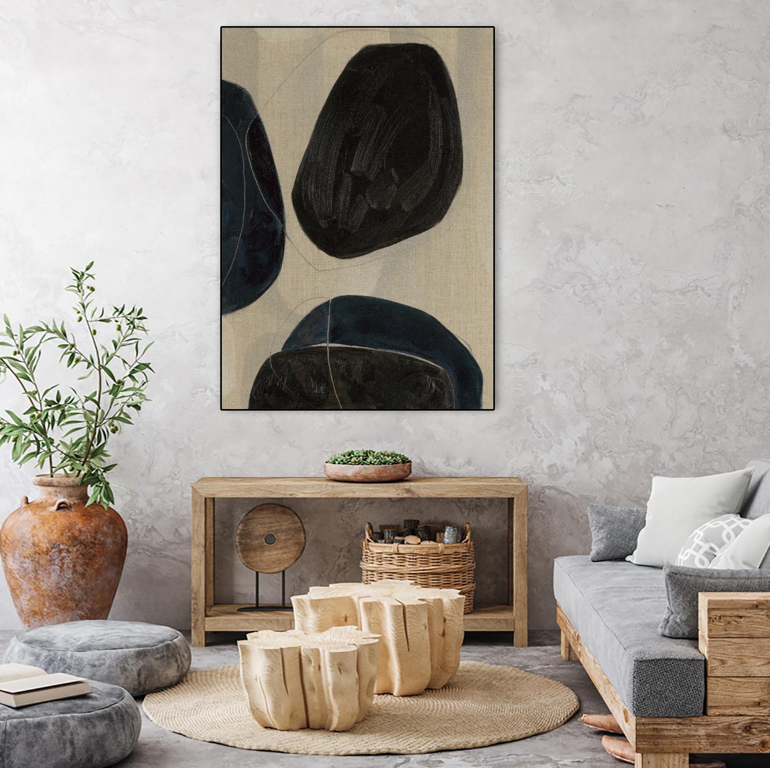 Gravity II by Kippi Leonard on GIANT ART - blacks organic shapes