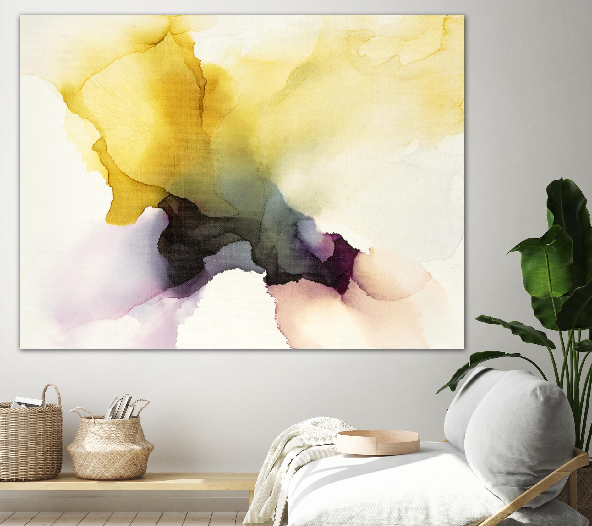 Never Have I Laid Eyes On Equal Beauty In Man Or Woman by Kippi Leonard on GIANT ART - yellows fluid abstracts
