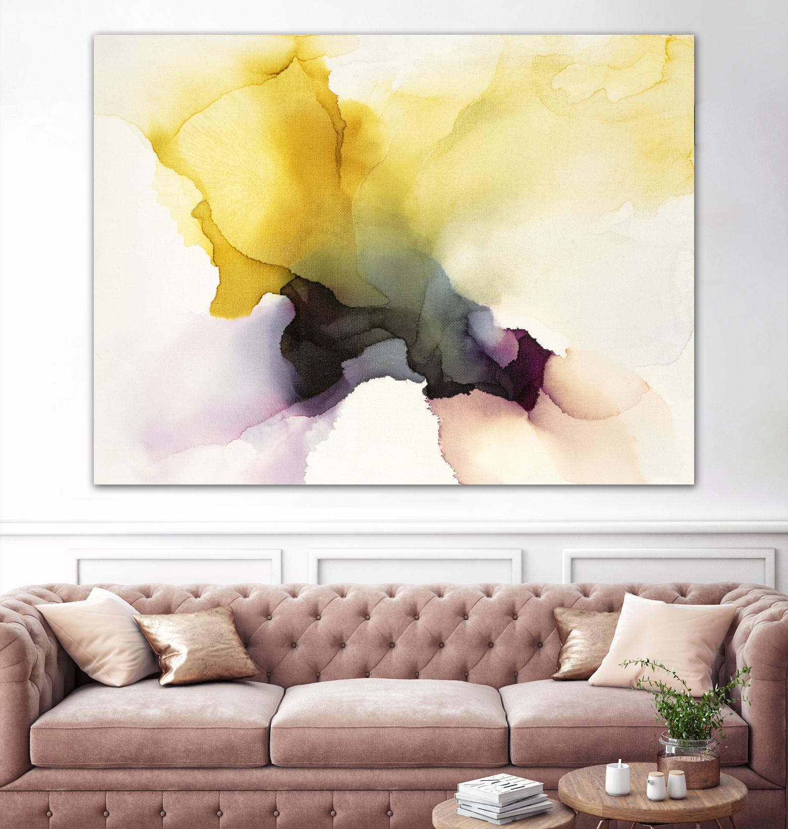 Never Have I Laid Eyes On Equal Beauty In Man Or Woman by Kippi Leonard on GIANT ART - yellows fluid abstracts