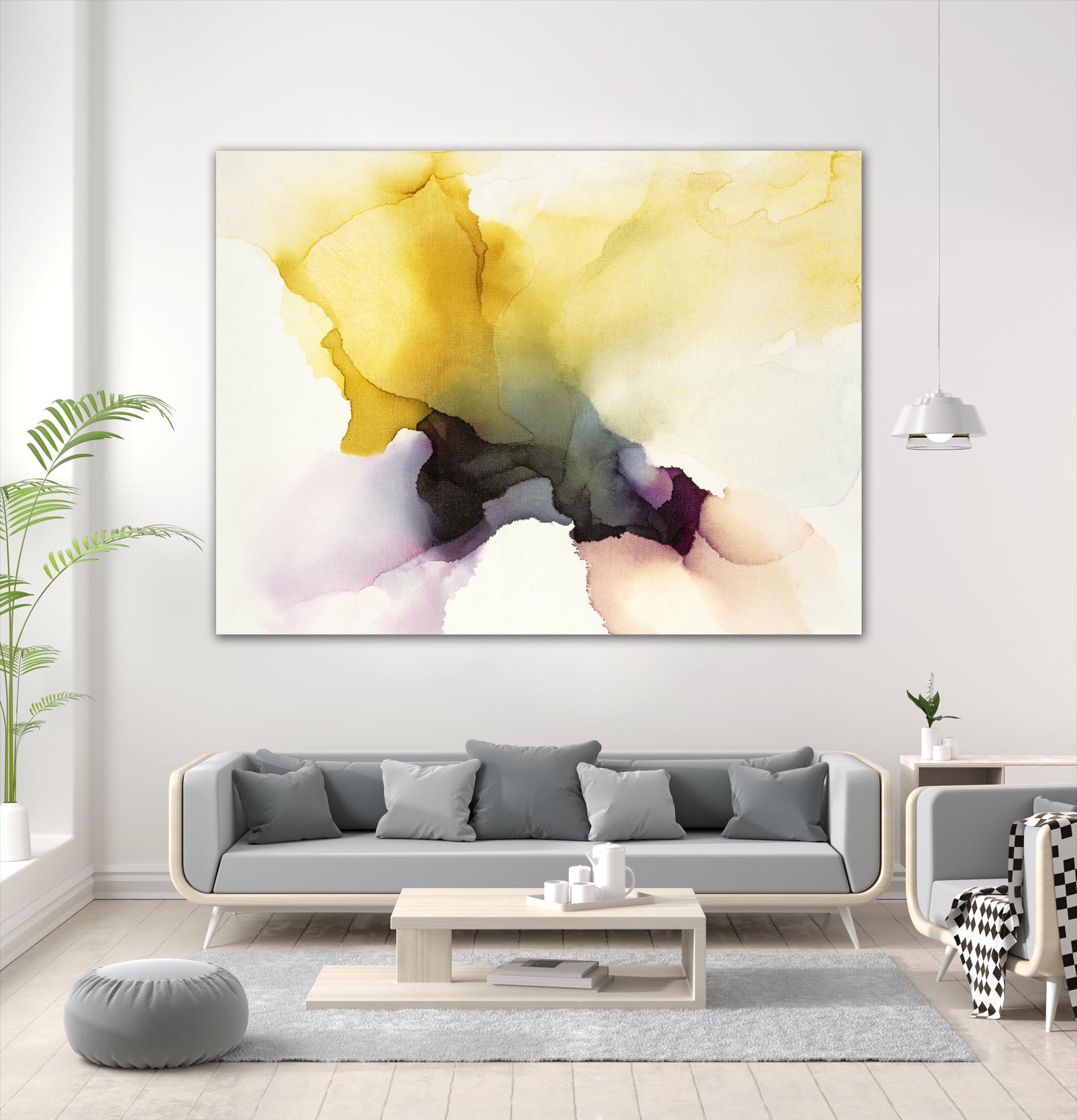 Never Have I Laid Eyes On Equal Beauty In Man Or Woman by Kippi Leonard on GIANT ART - yellows fluid abstracts