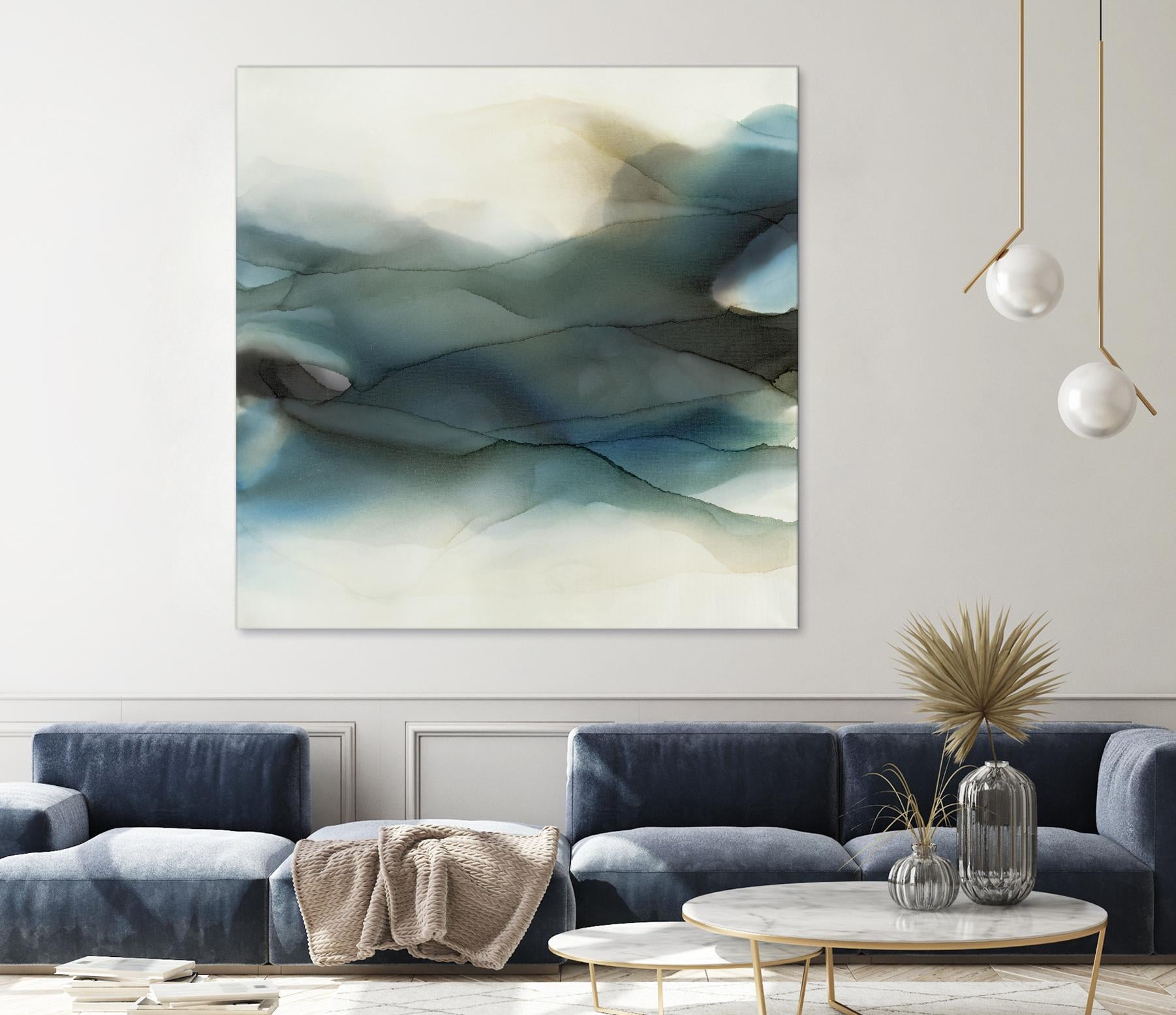 September Desert by Kippi Leonard on GIANT ART - blues fluid abstracts