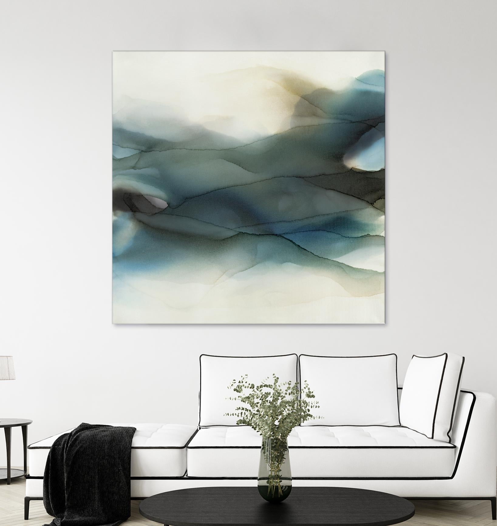 September Desert by Kippi Leonard on GIANT ART - blues fluid abstracts