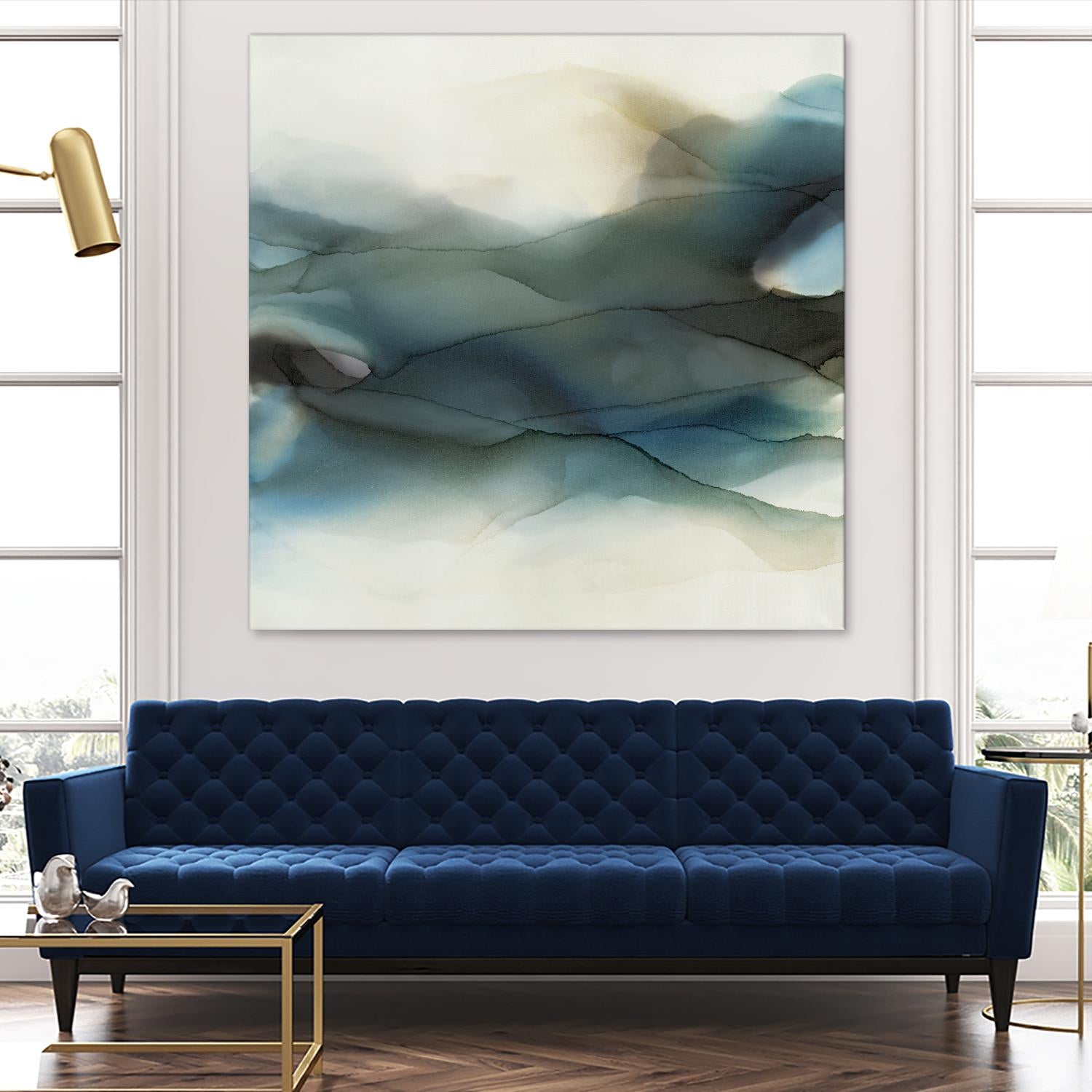 September Desert by Kippi Leonard on GIANT ART - blues fluid abstracts