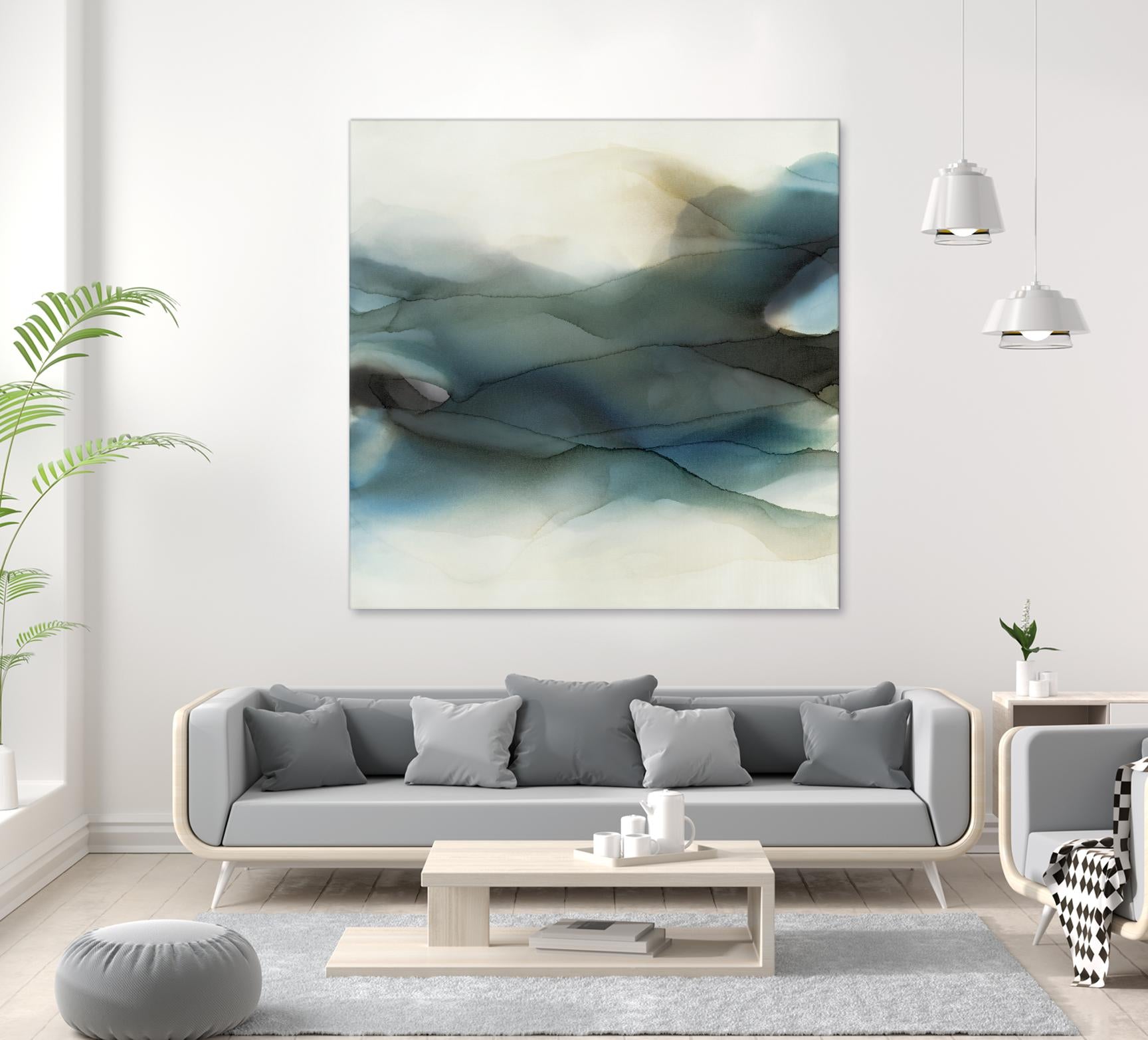 September Desert by Kippi Leonard on GIANT ART - blues fluid abstracts