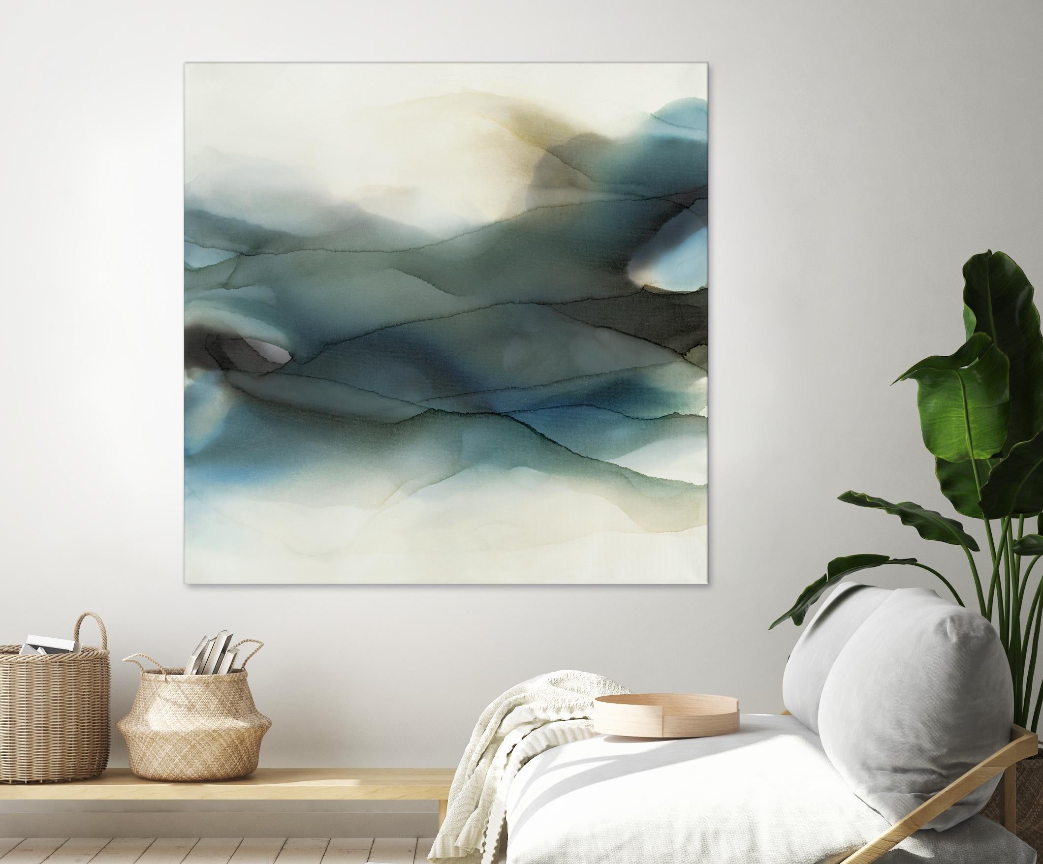 September Desert by Kippi Leonard on GIANT ART - blues fluid abstracts