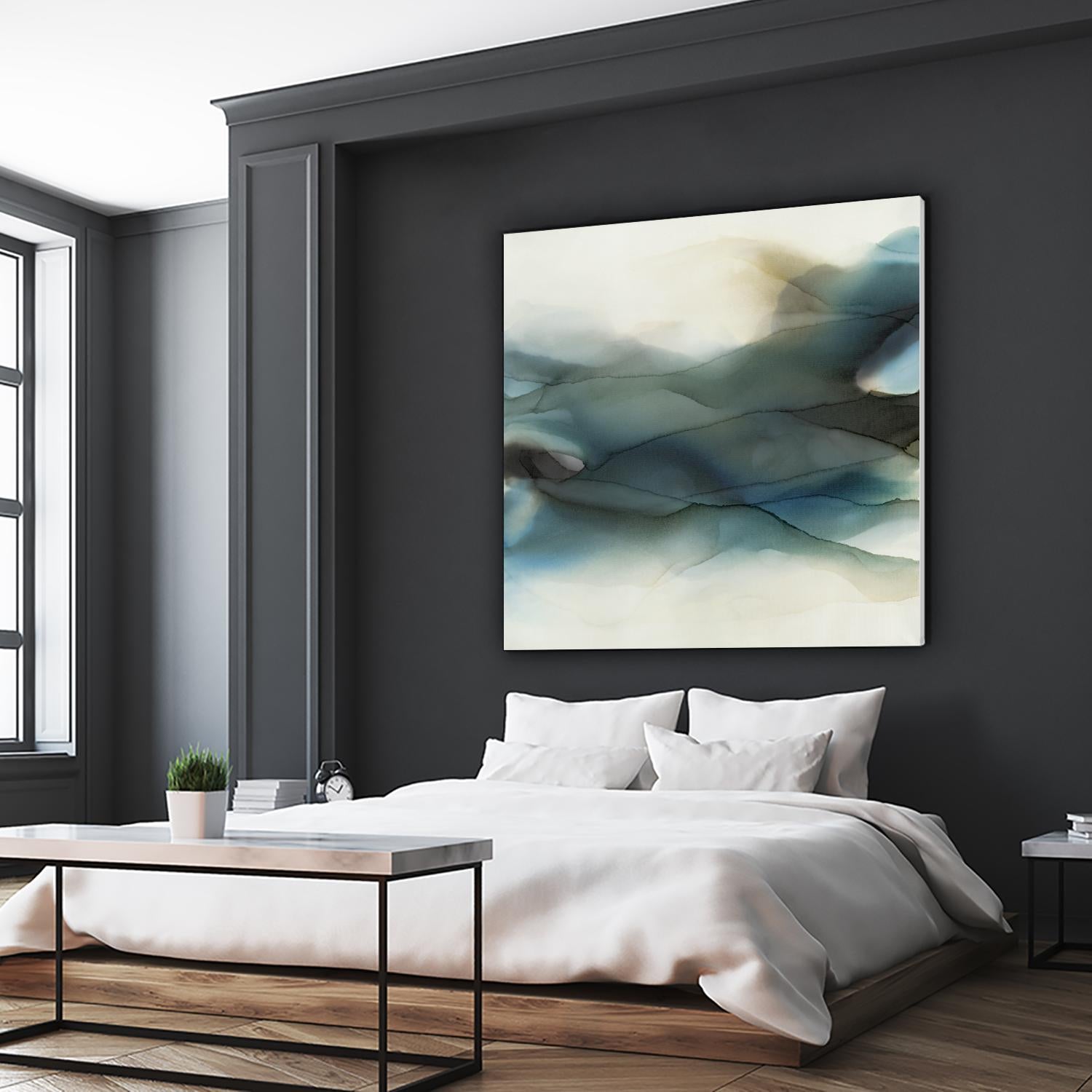 September Desert by Kippi Leonard on GIANT ART - blues fluid abstracts