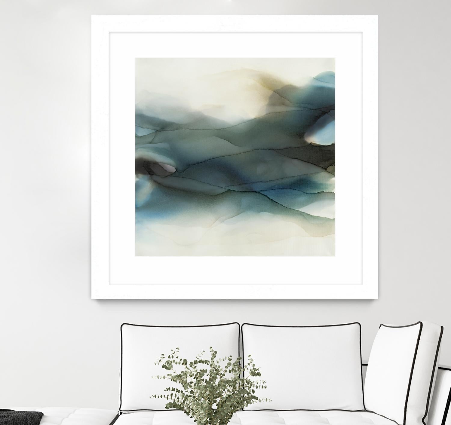 September Desert by Kippi Leonard on GIANT ART - blues fluid abstracts