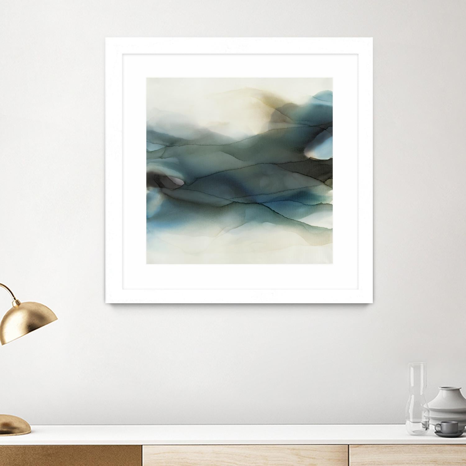 September Desert by Kippi Leonard on GIANT ART - blues fluid abstracts