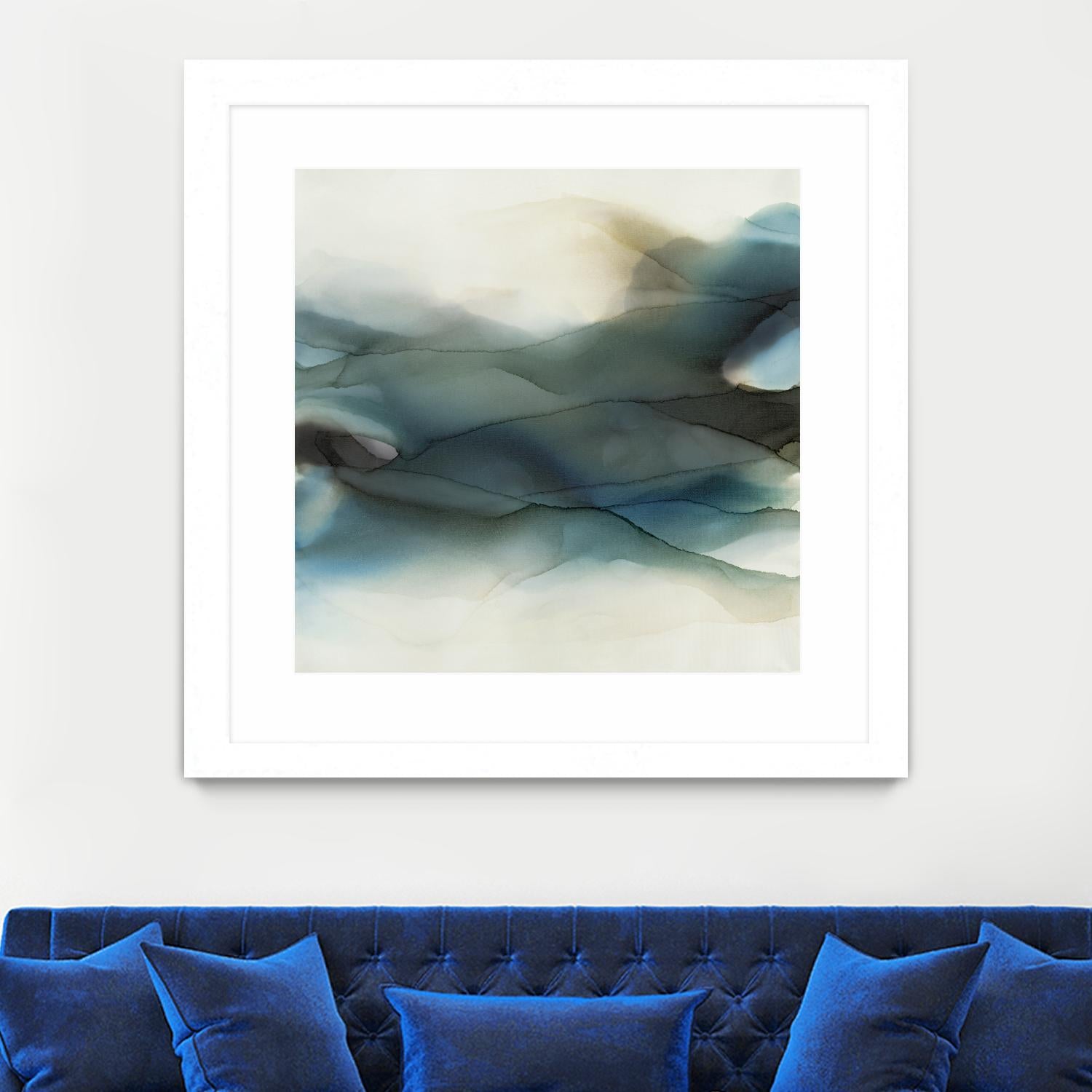September Desert by Kippi Leonard on GIANT ART - blues fluid abstracts