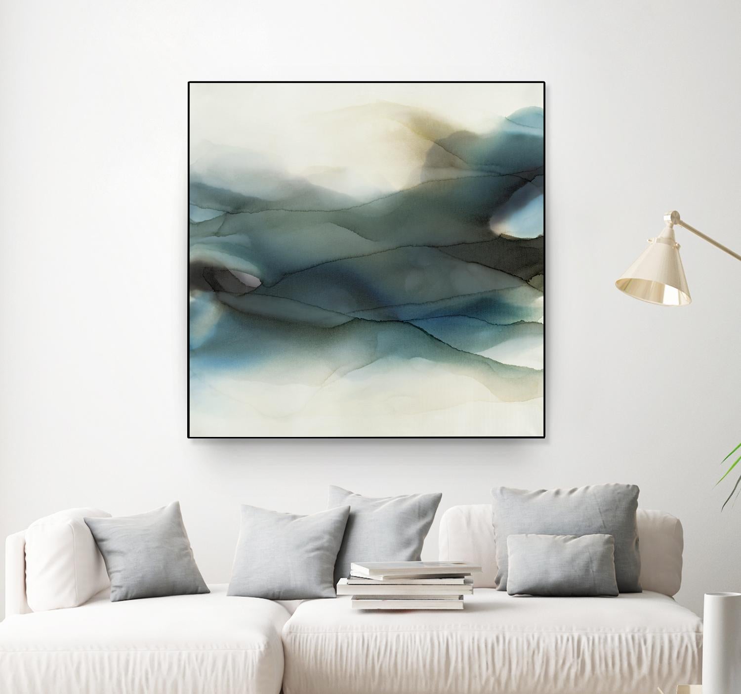 September Desert by Kippi Leonard on GIANT ART - blues fluid abstracts