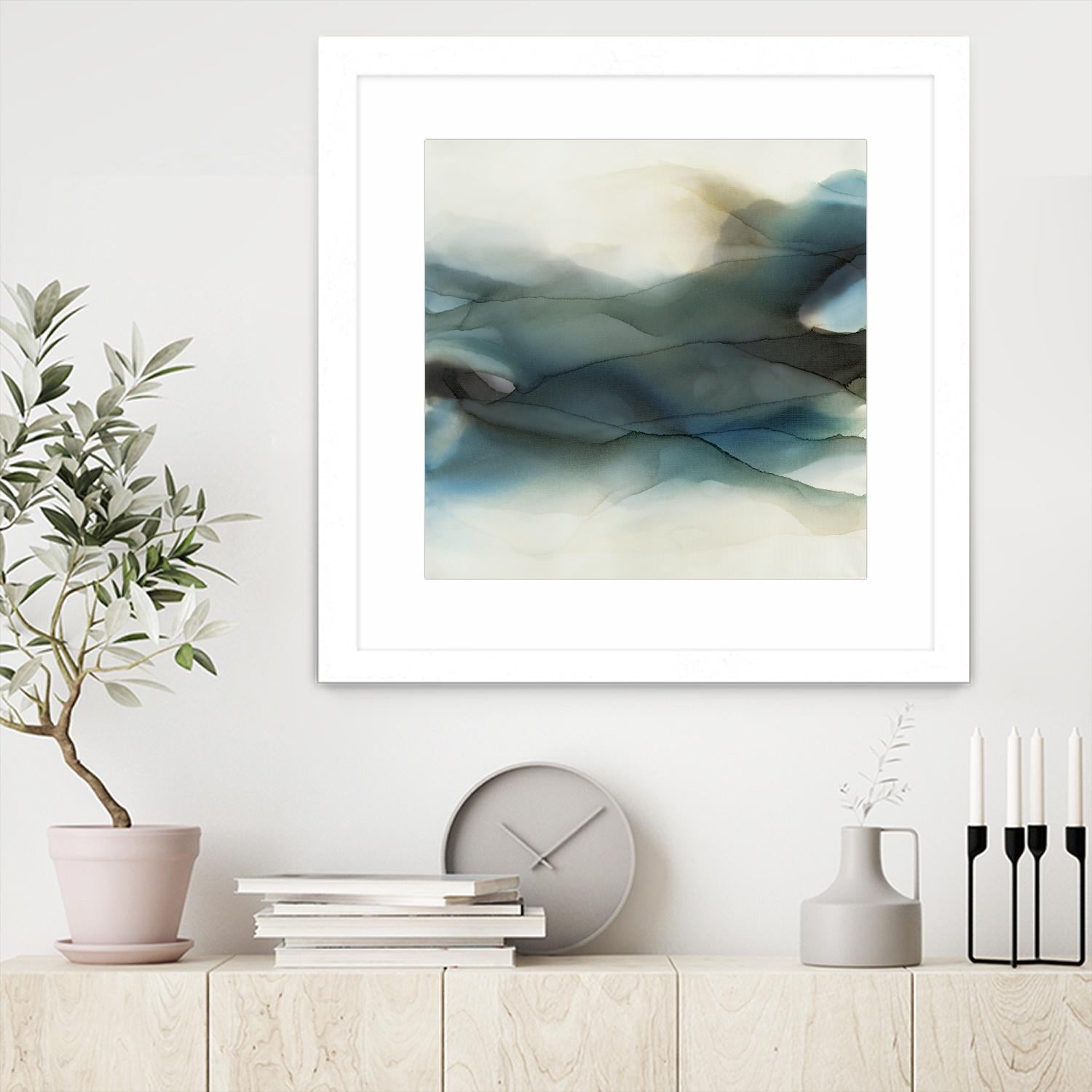 September Desert by Kippi Leonard on GIANT ART - blues fluid abstracts