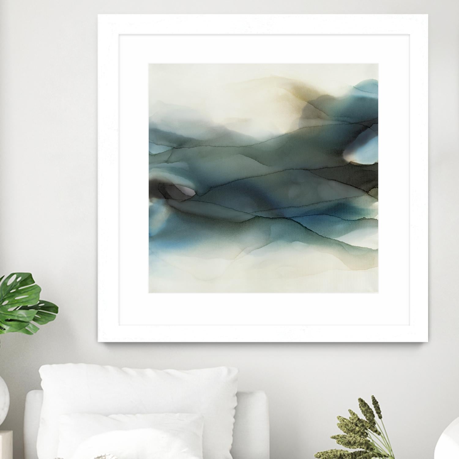 September Desert by Kippi Leonard on GIANT ART - blues fluid abstracts