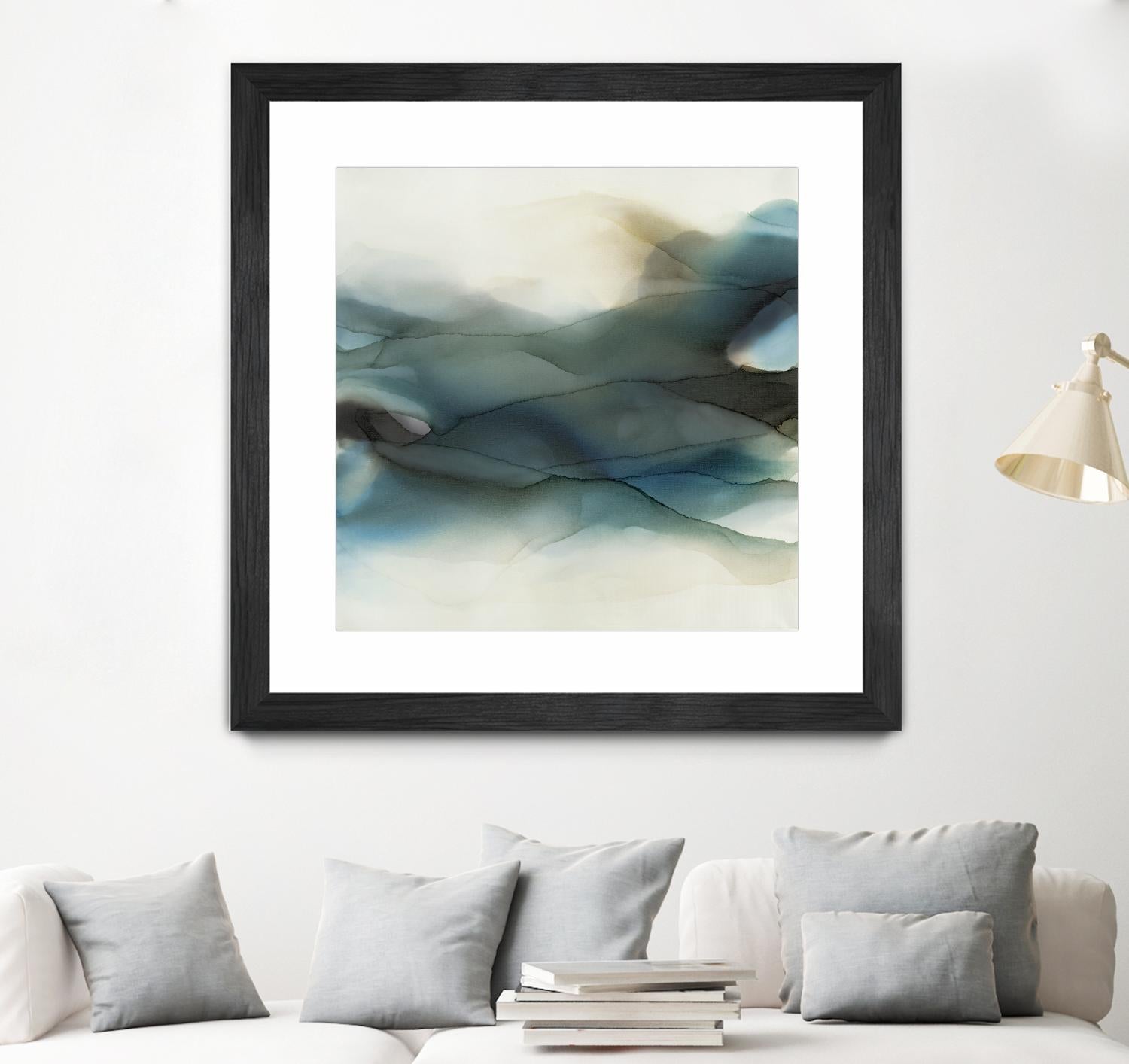 September Desert by Kippi Leonard on GIANT ART - blues fluid abstracts