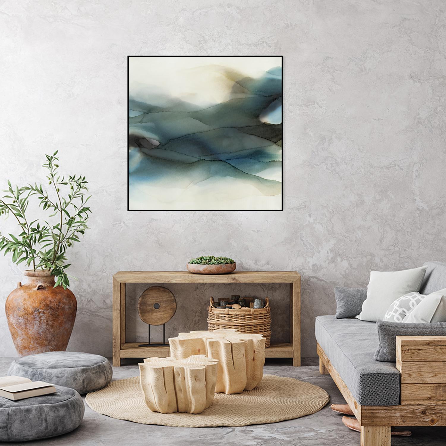 September Desert by Kippi Leonard on GIANT ART - blues fluid abstracts