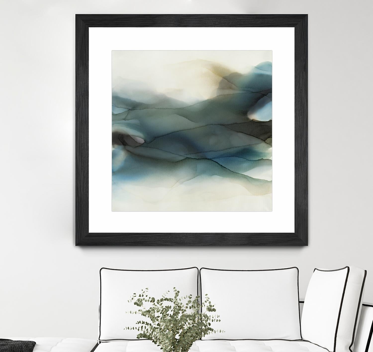 September Desert by Kippi Leonard on GIANT ART - blues fluid abstracts