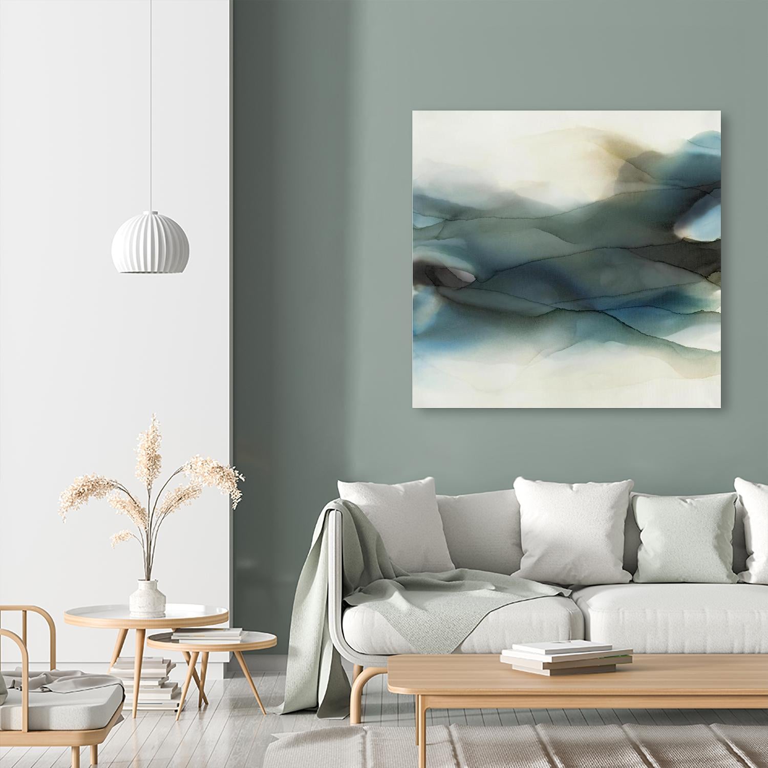 September Desert by Kippi Leonard on GIANT ART - blues fluid abstracts