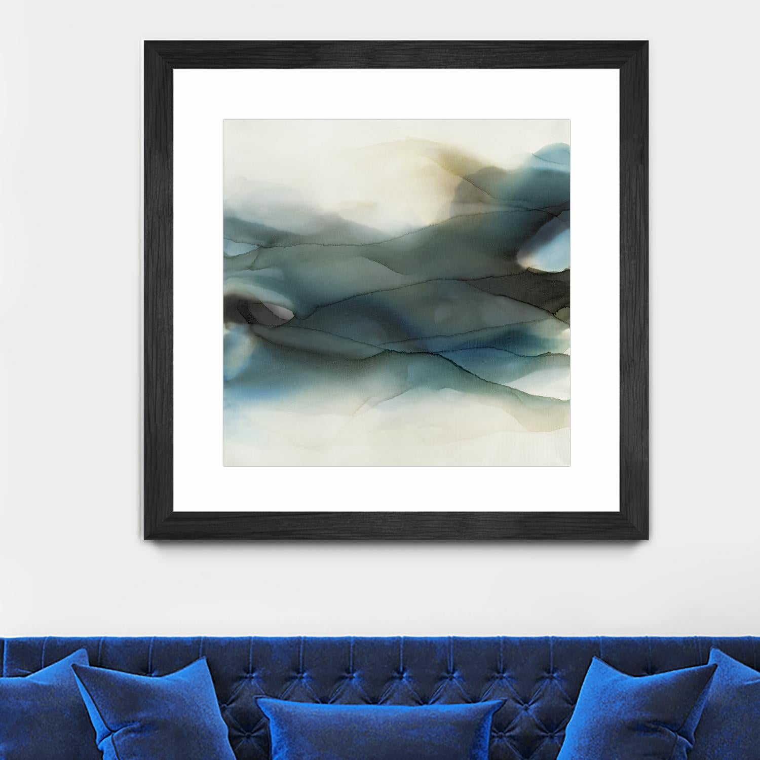 September Desert by Kippi Leonard on GIANT ART - blues fluid abstracts