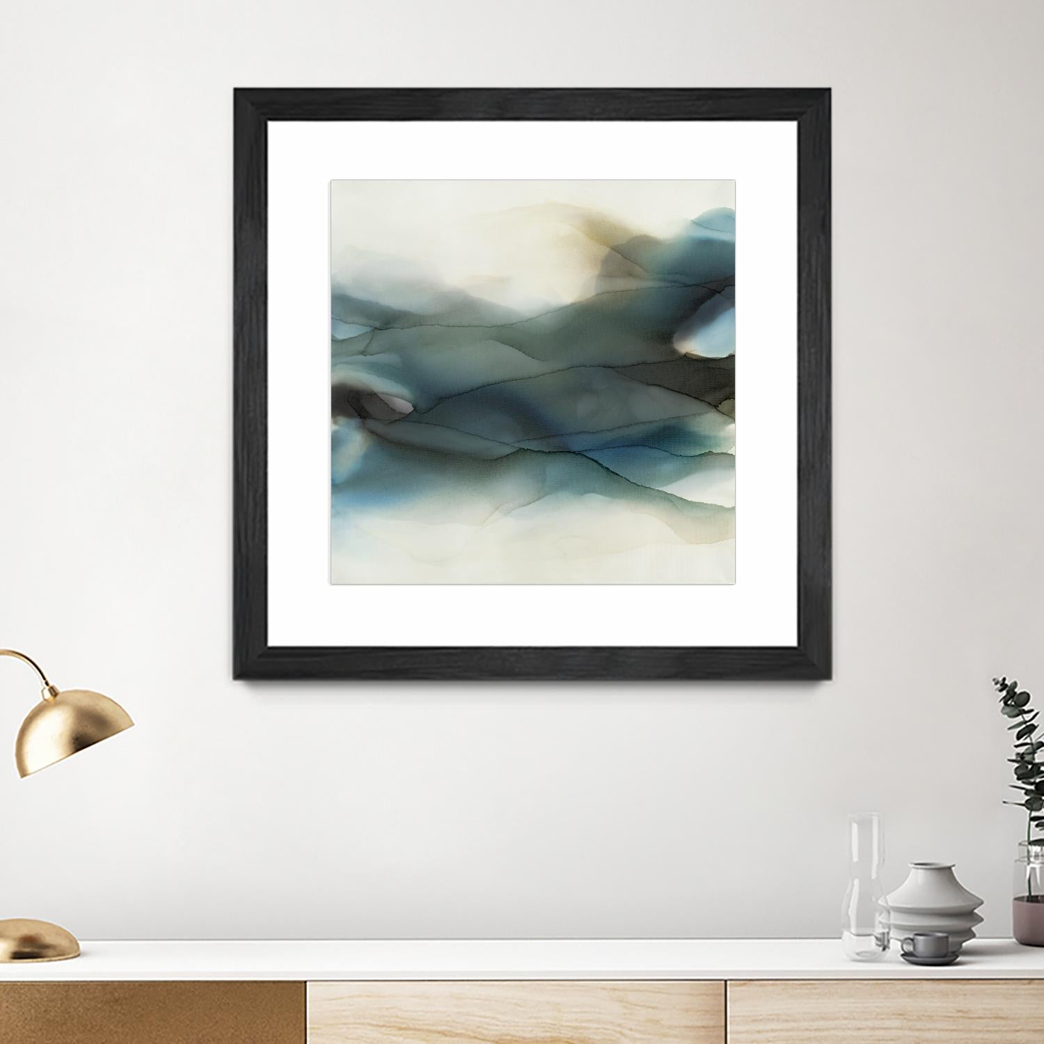 September Desert by Kippi Leonard on GIANT ART - blues fluid abstracts