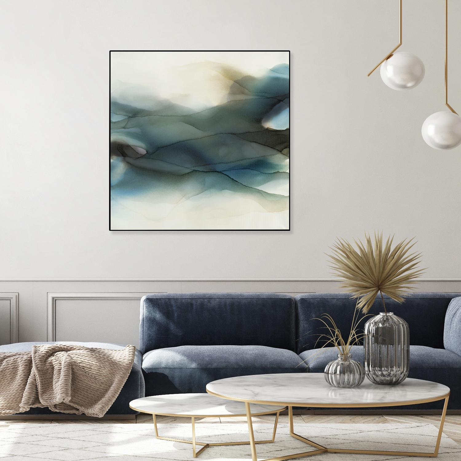 September Desert by Kippi Leonard on GIANT ART - blues fluid abstracts