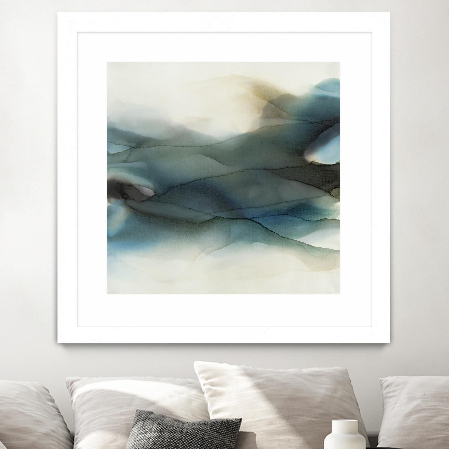 September Desert by Kippi Leonard on GIANT ART - blues fluid abstracts