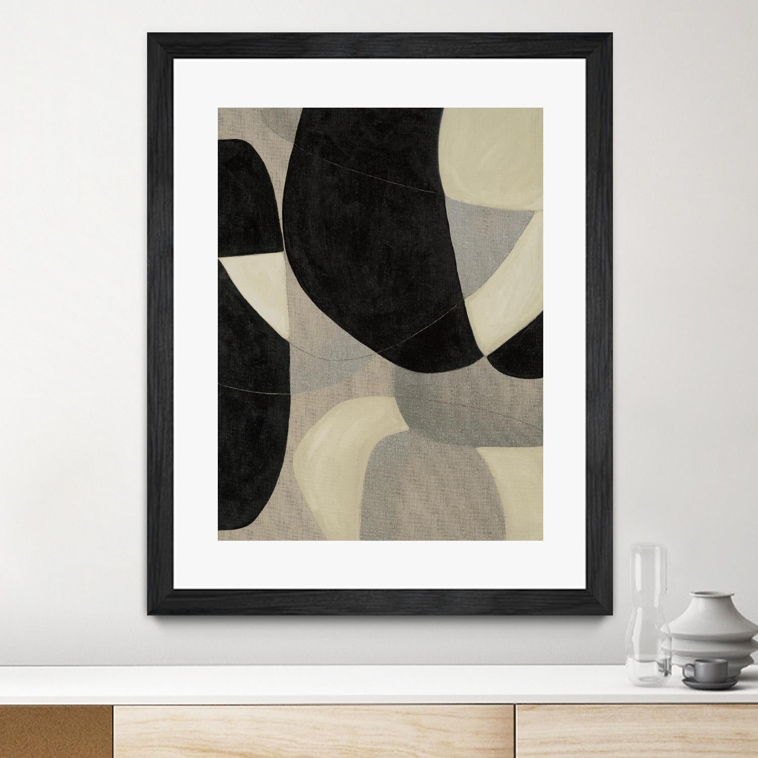 Gravity IV by Kippi Leonard on GIANT ART - blacks organic shapes