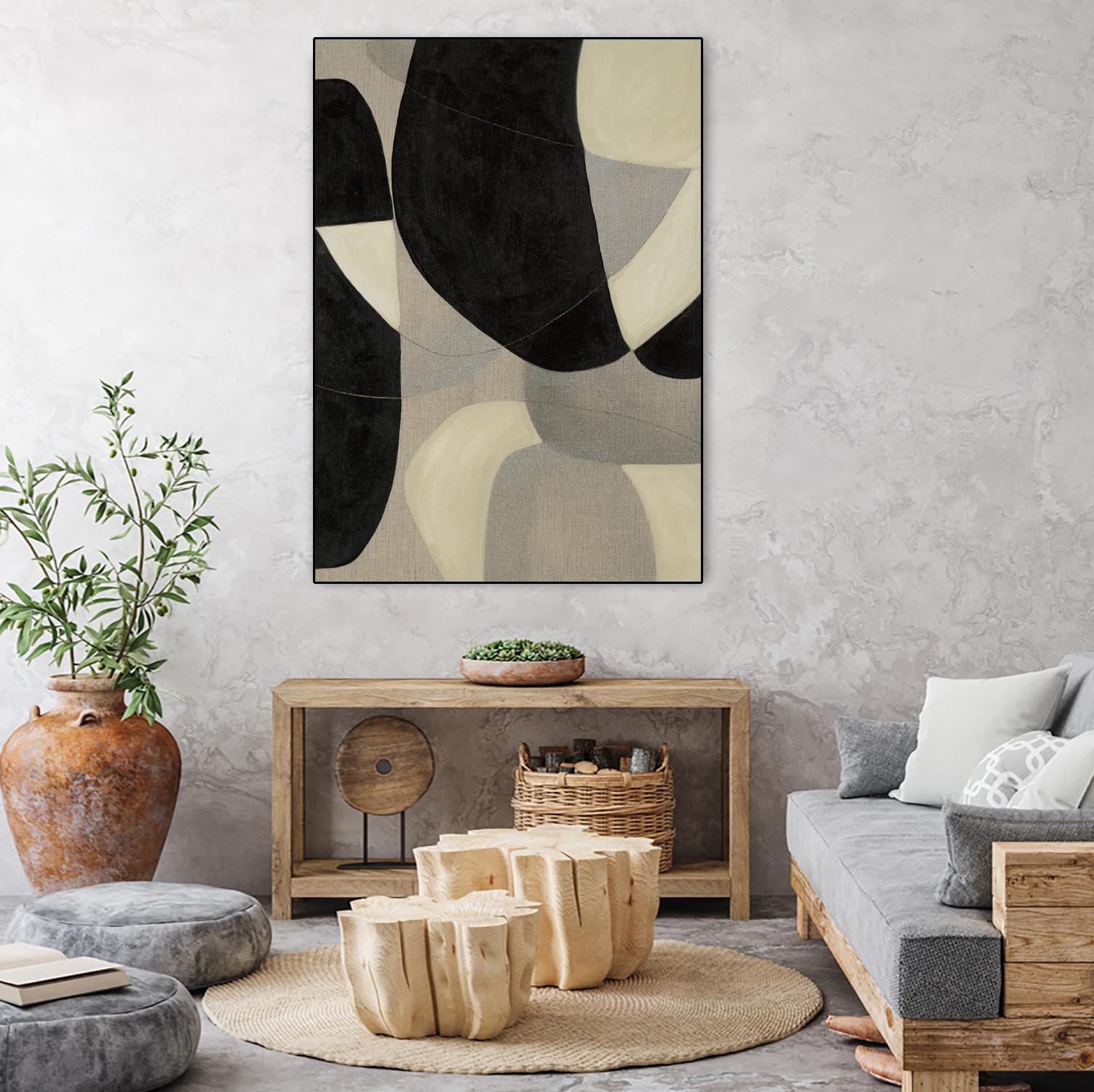 Gravity IV by Kippi Leonard on GIANT ART - blacks organic shapes
