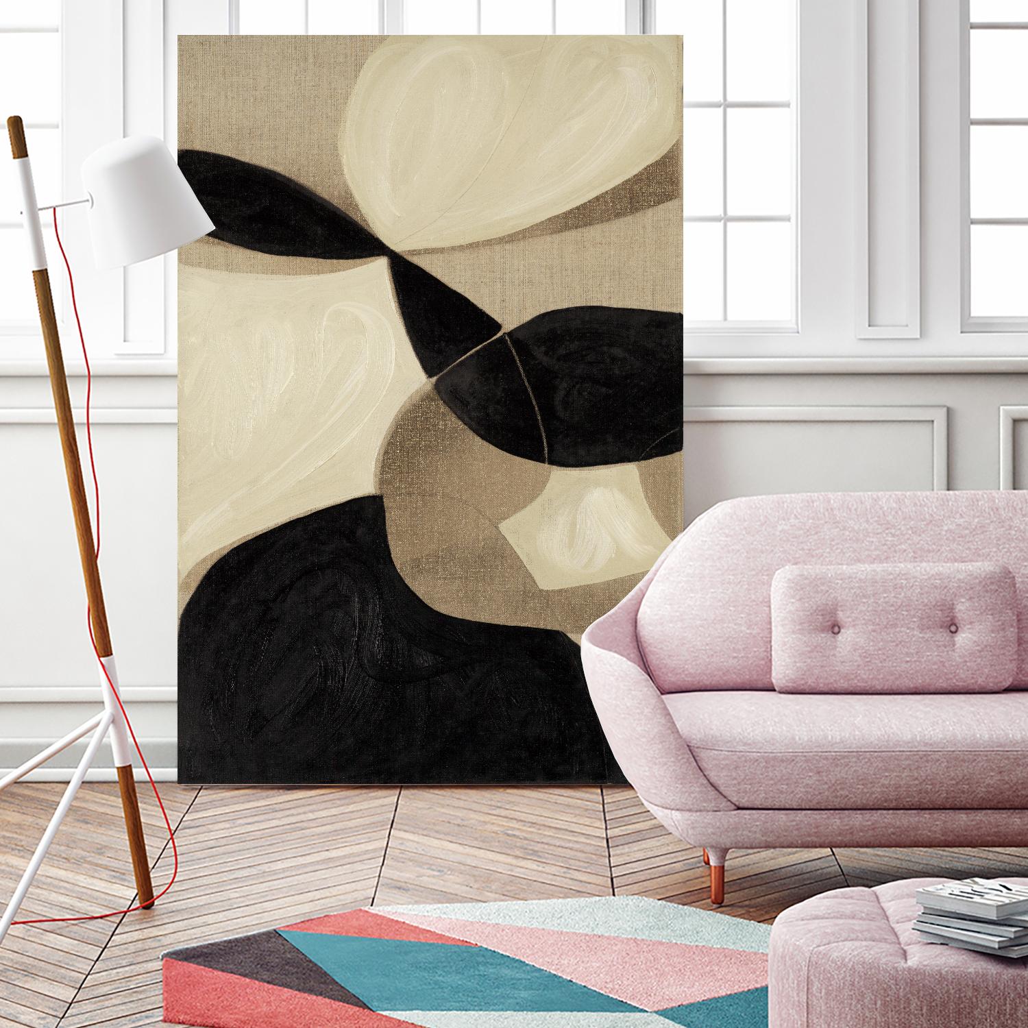 Attraction I by Kippi Leonard on GIANT ART - blacks organic shapes