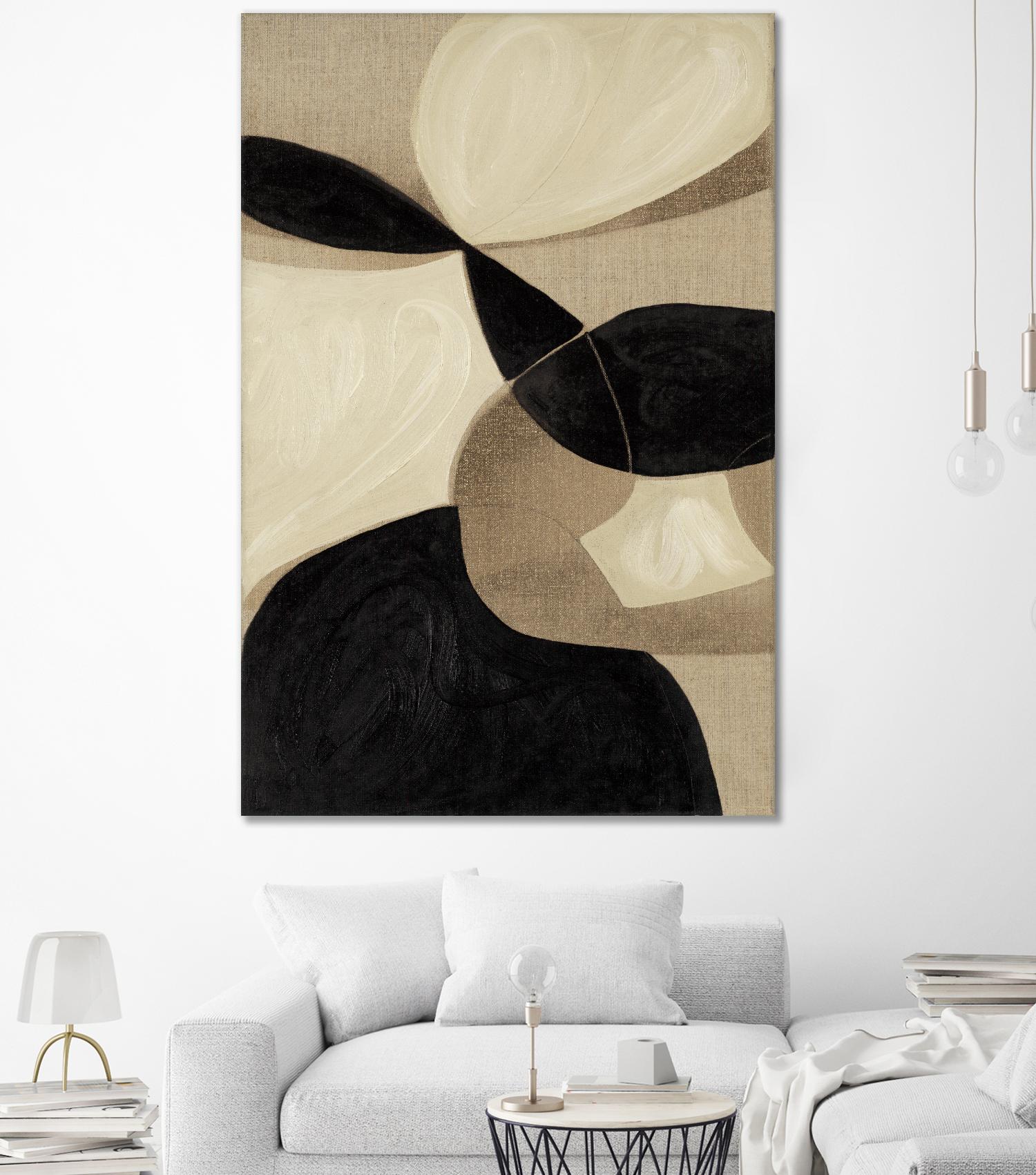 Attraction I by Kippi Leonard on GIANT ART - blacks organic shapes