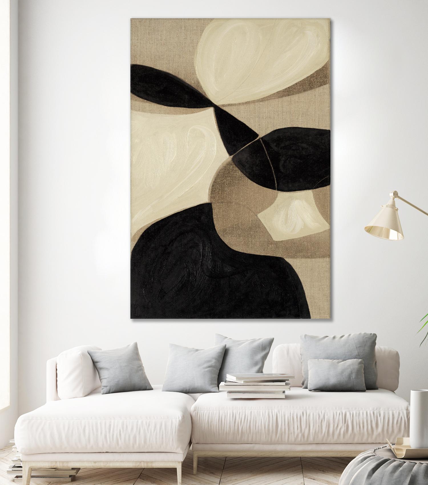 Attraction I by Kippi Leonard on GIANT ART - blacks organic shapes