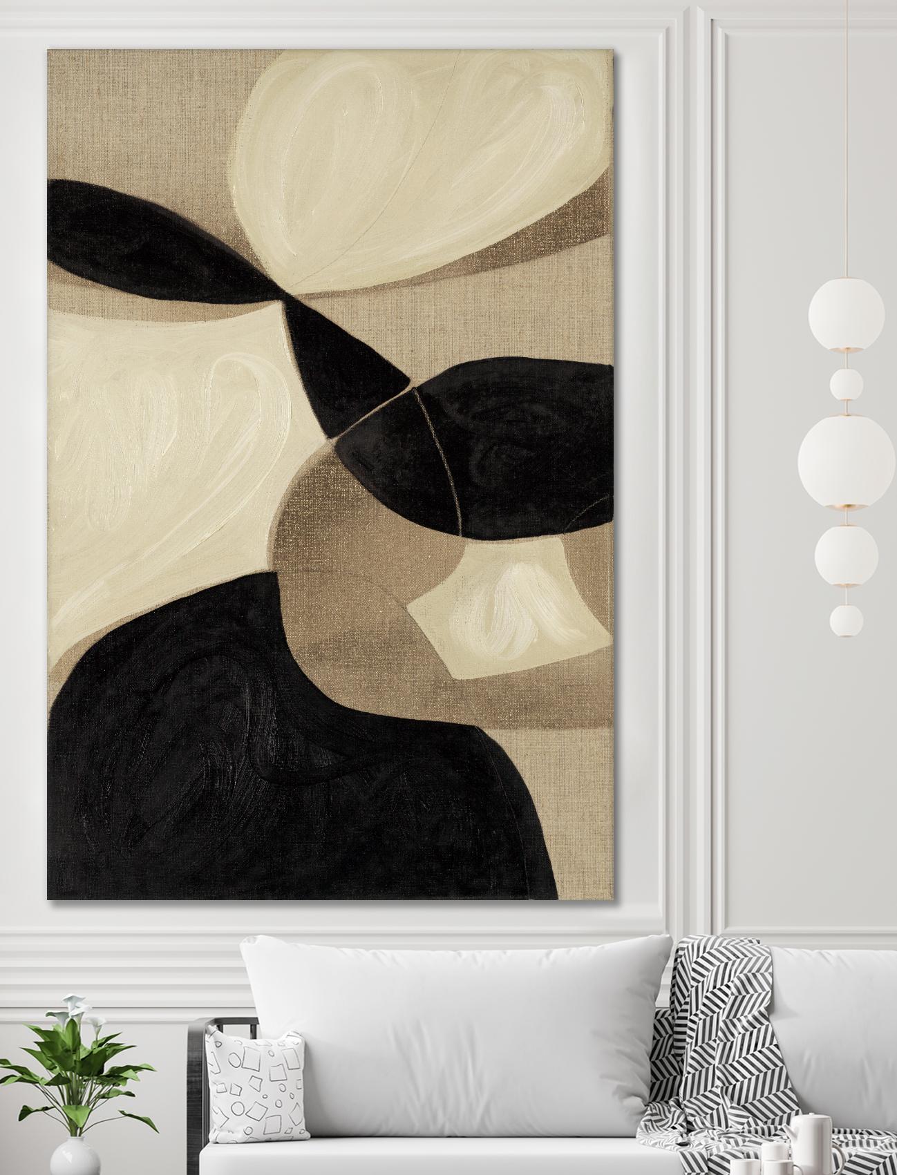 Attraction I by Kippi Leonard on GIANT ART - blacks organic shapes