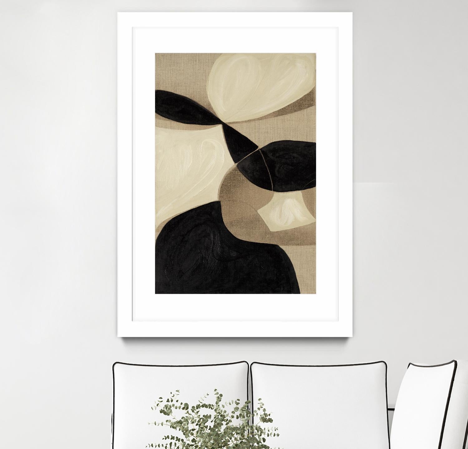 Attraction I by Kippi Leonard on GIANT ART - blacks organic shapes