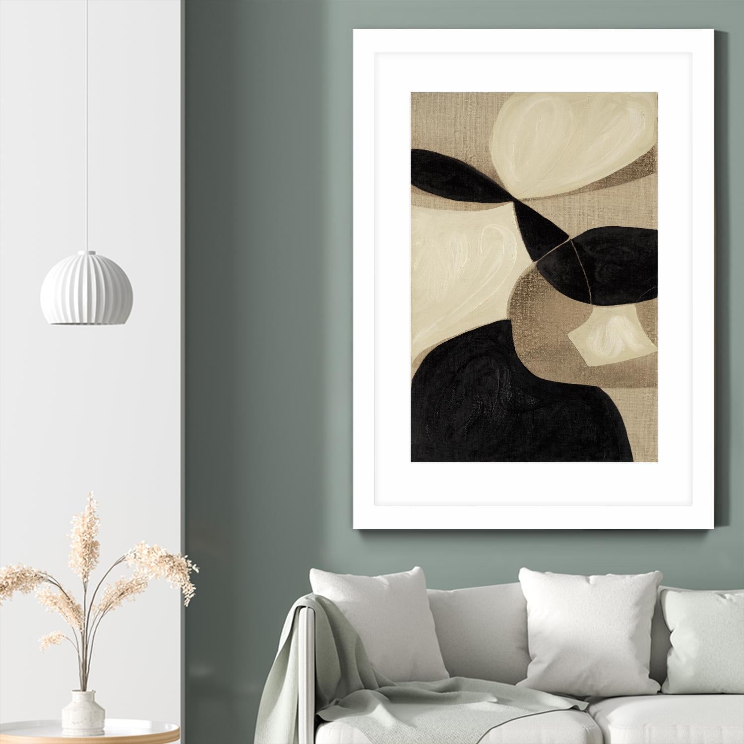 Attraction I by Kippi Leonard on GIANT ART - blacks organic shapes