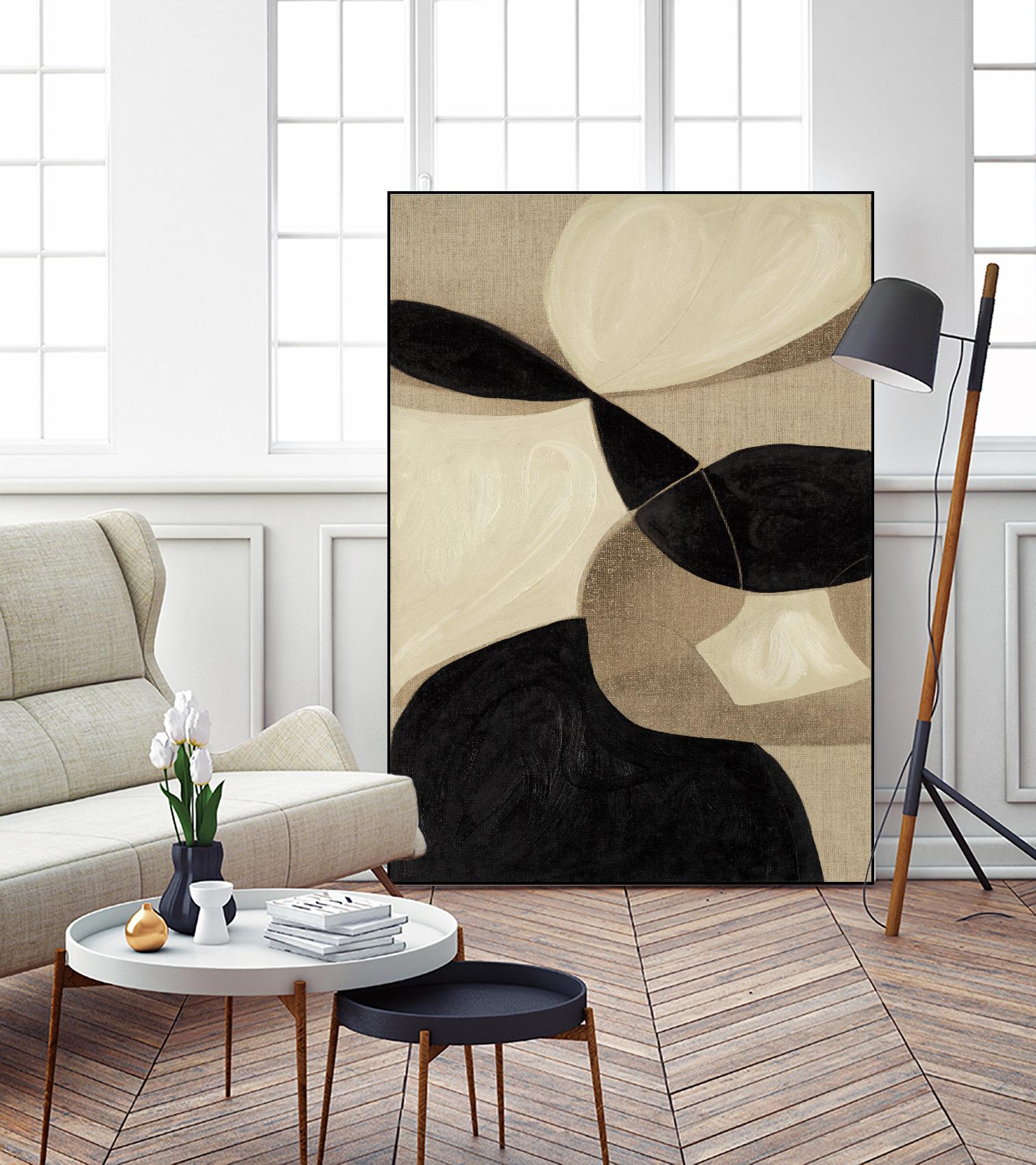 Attraction I by Kippi Leonard on GIANT ART - blacks organic shapes