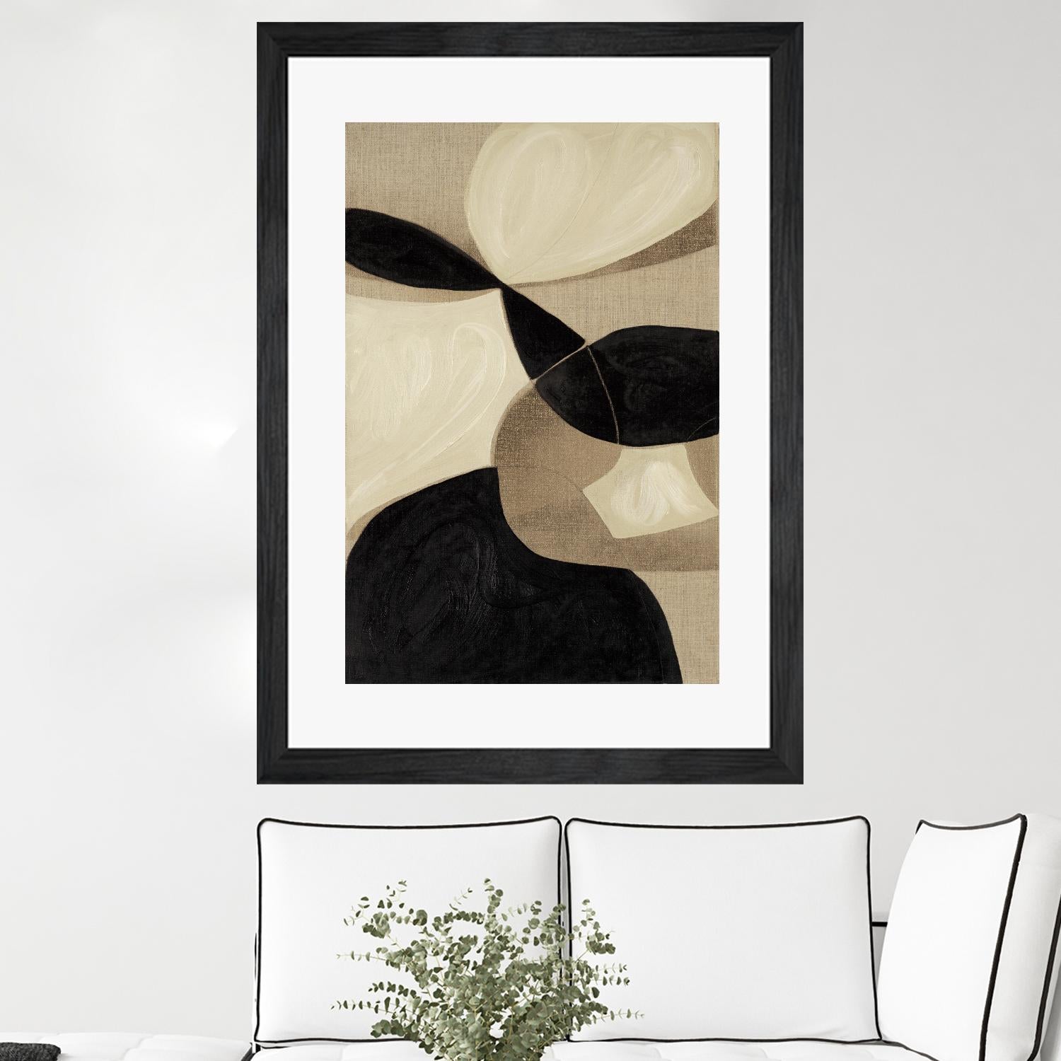 Attraction I by Kippi Leonard on GIANT ART - blacks organic shapes