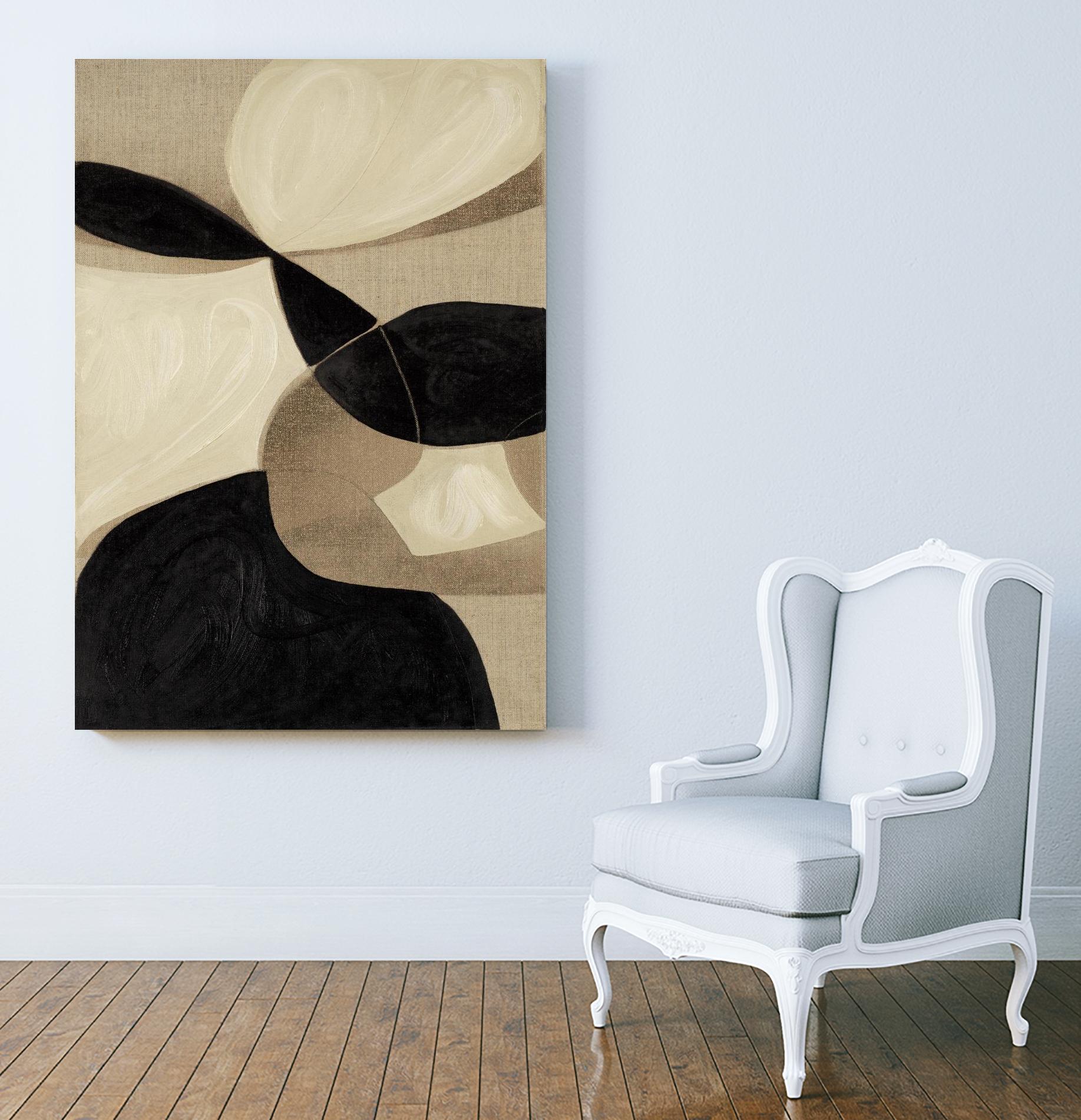 Attraction I by Kippi Leonard on GIANT ART - blacks organic shapes
